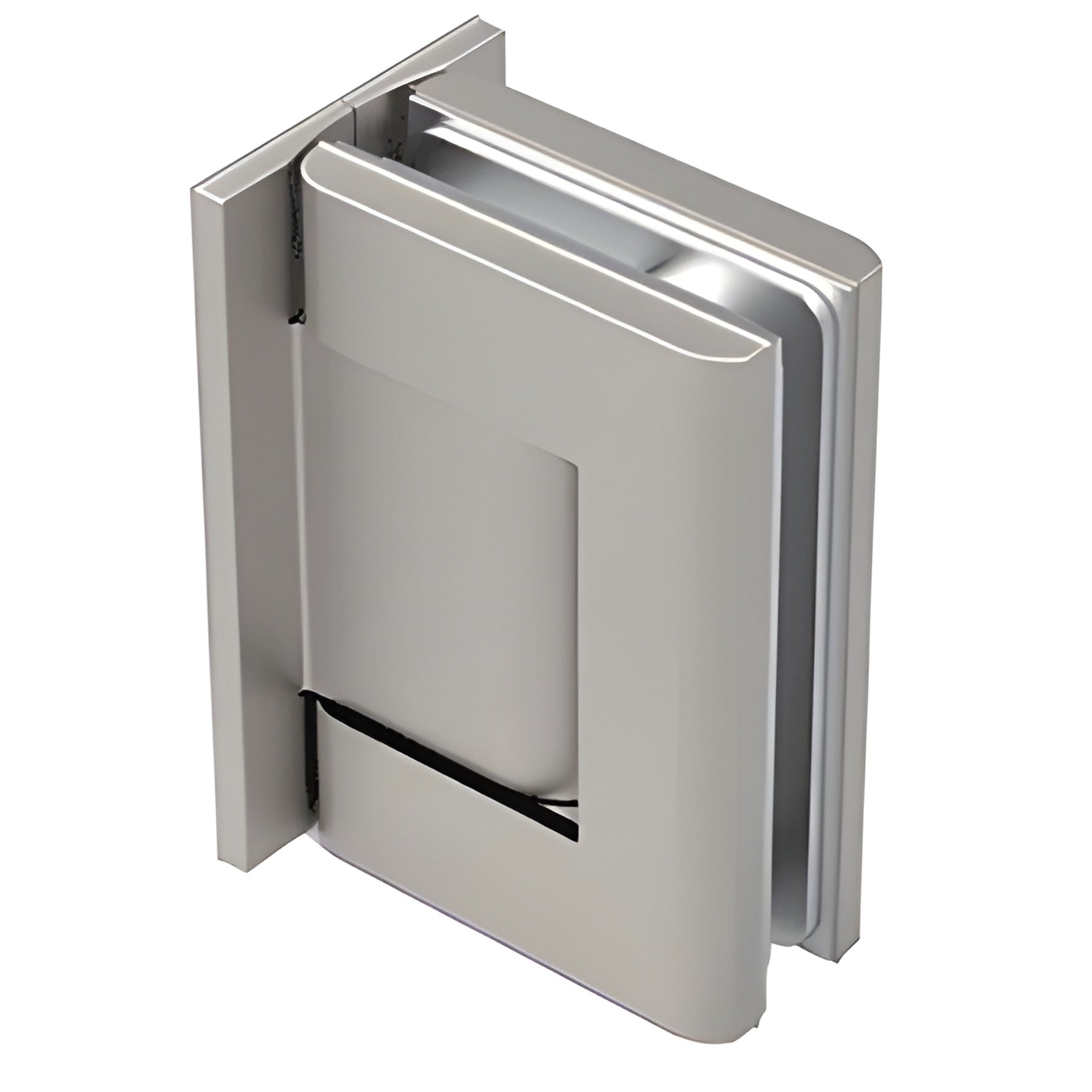 CRL Brushed Stainless Vernon Oil Dynamic Full Back Plate Wall-to-Glass Hinge - Hold Open