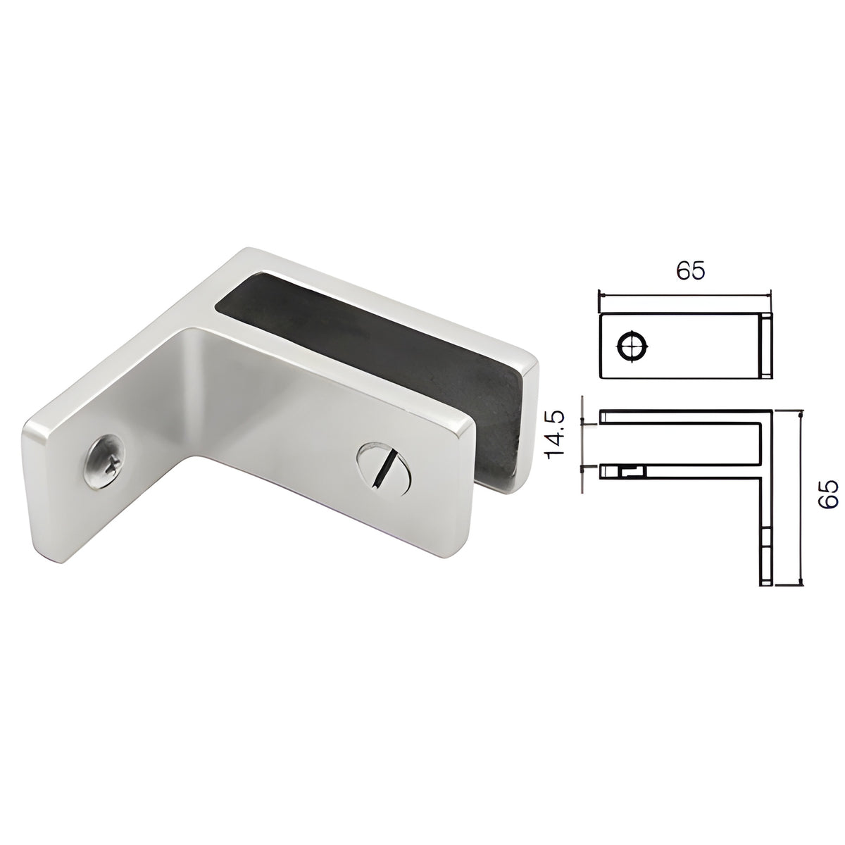 CRL Brushed Stainless Wall Mount Glass Bracing Clamp