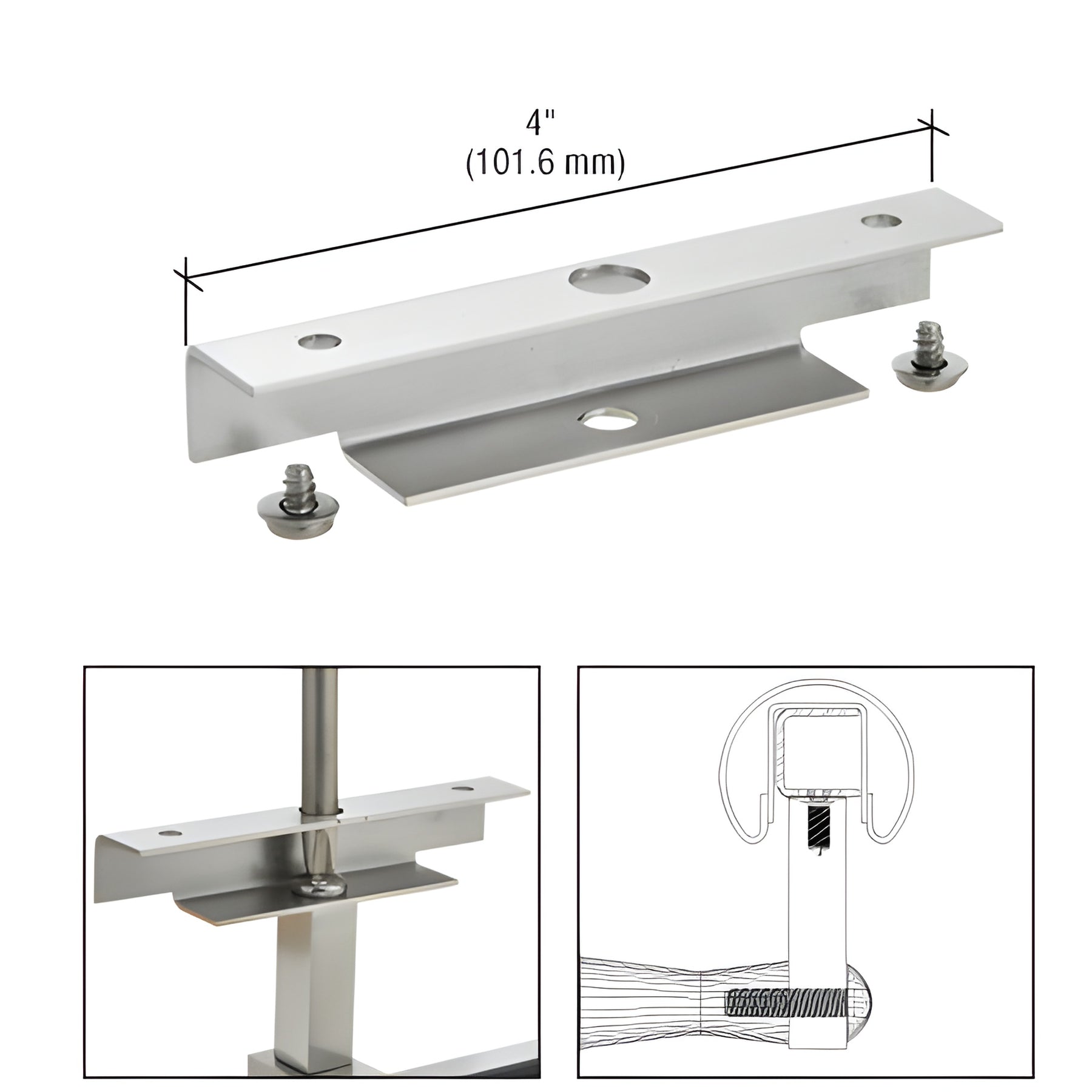 CRL Brushed Stainless Wall Mounted Hand Rail Bracket Saddle Adapter