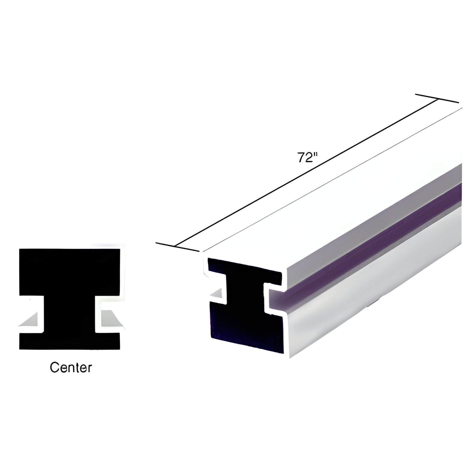 CRL Buffed Brite Anodized 72" Center Post Extrusion