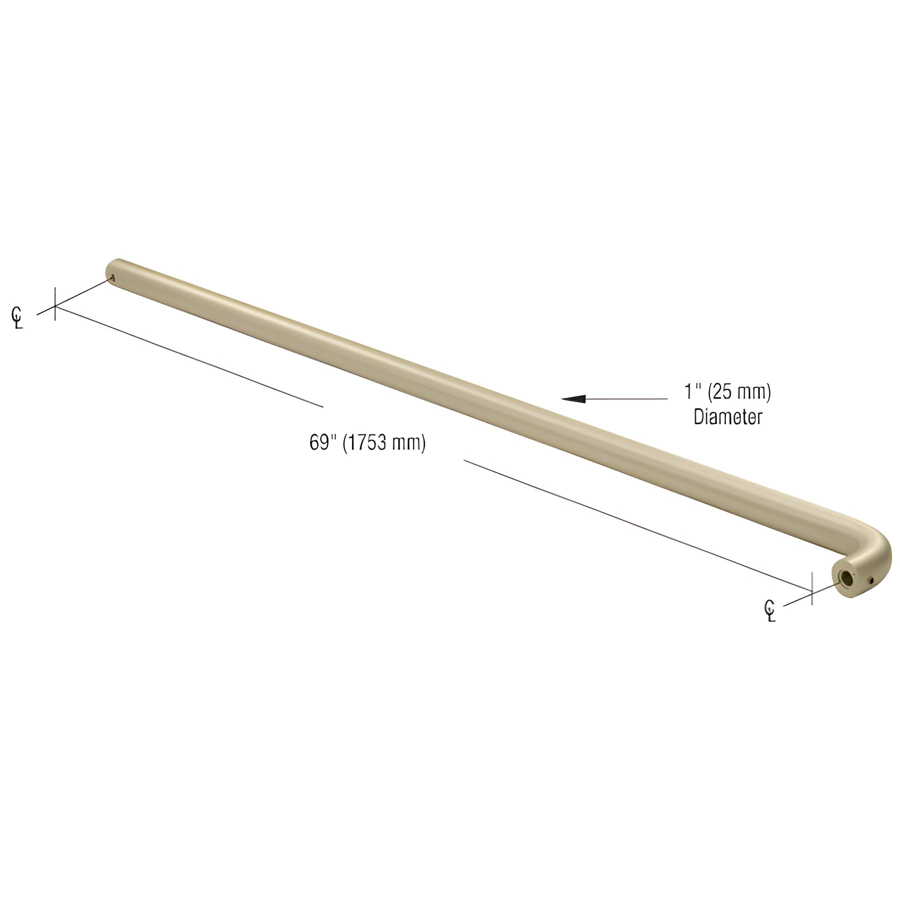 CRL Champagne Astral Push Bar for 72" Door