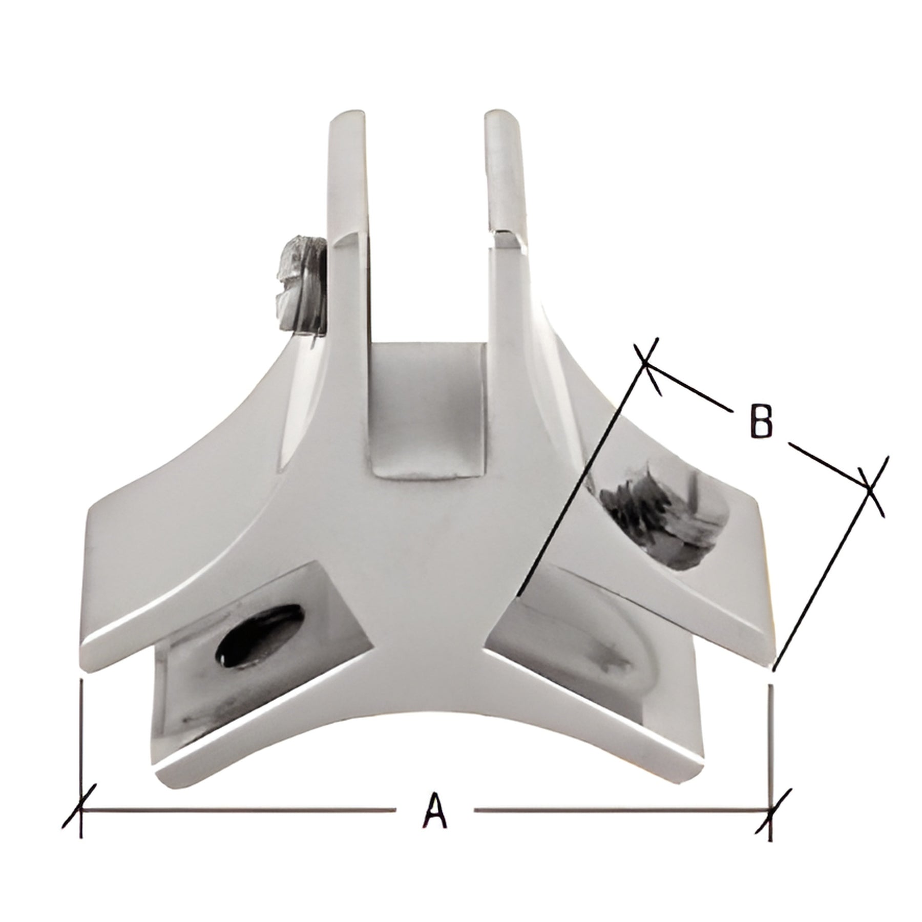 CRL Chrome 3-Way 120 Degree Deluxe Glass Furniture Connector for 3/4" Glass
