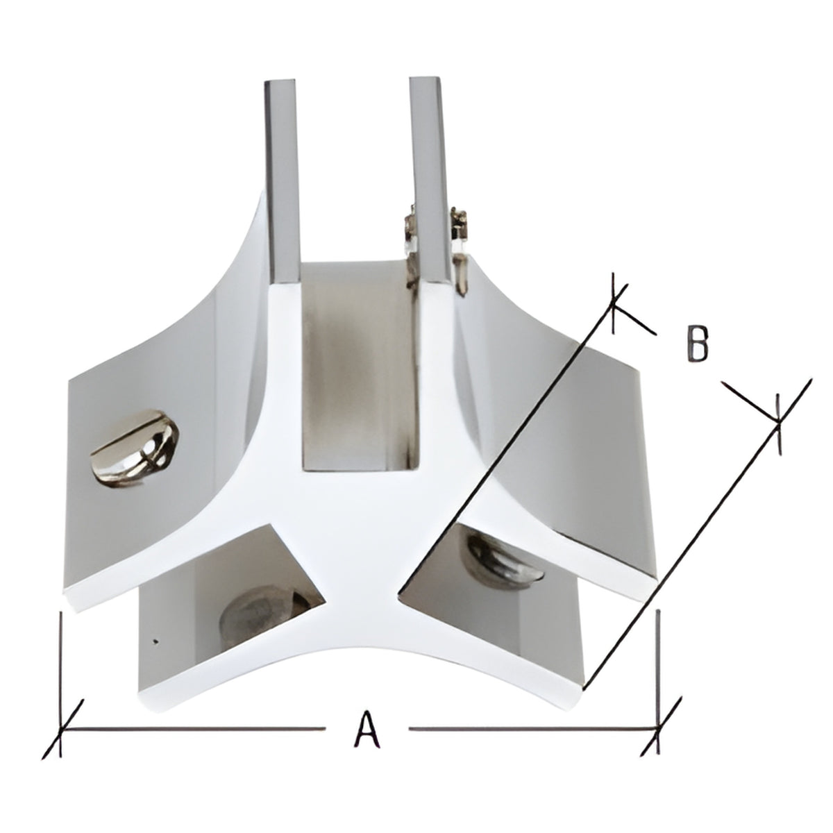 CRL Chrome 3-Way 120 Degree Standard Connector for 3/8" Glass