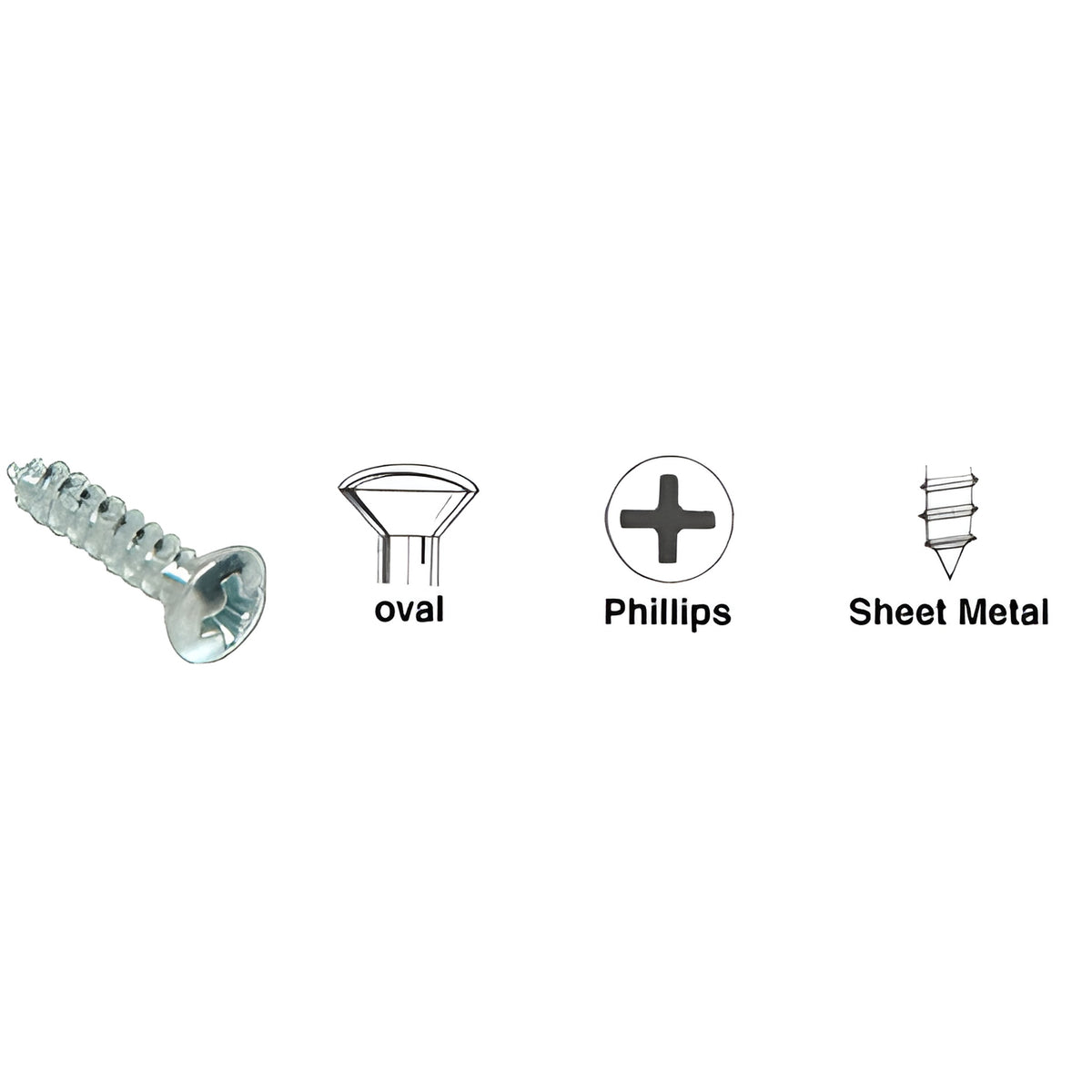 CRL Chrome 8 x 1-1/4" No.6 Oval Head Phillips Tapping Sheet Metal Screws