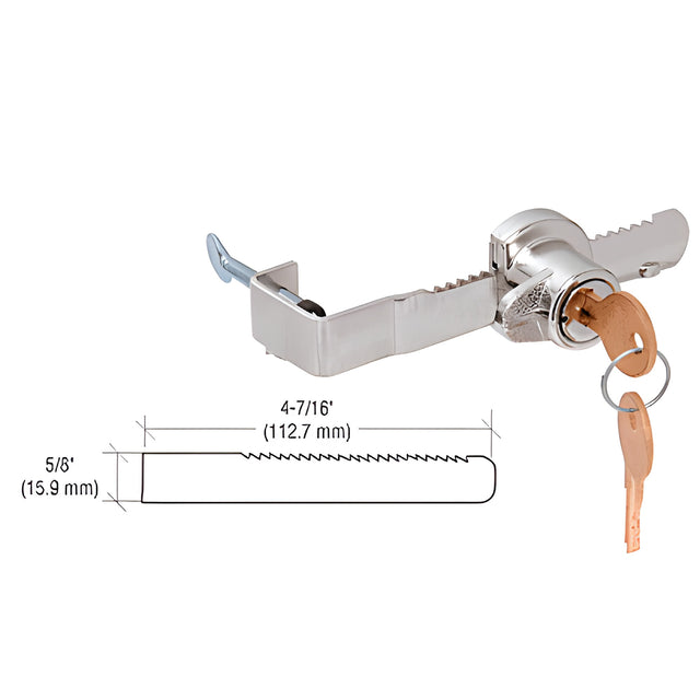 CRL Chrome "Adjustable" Sliding Glass Door Lock with Thumb Screw Adjustment for up to 1/2" Thick Door
