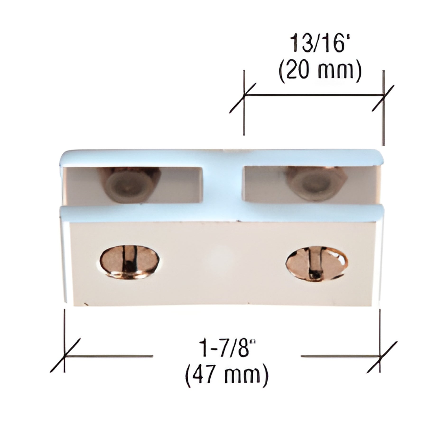 CRL Chrome Anodized Aluminum Two-Way 180 Degree Glass Connector