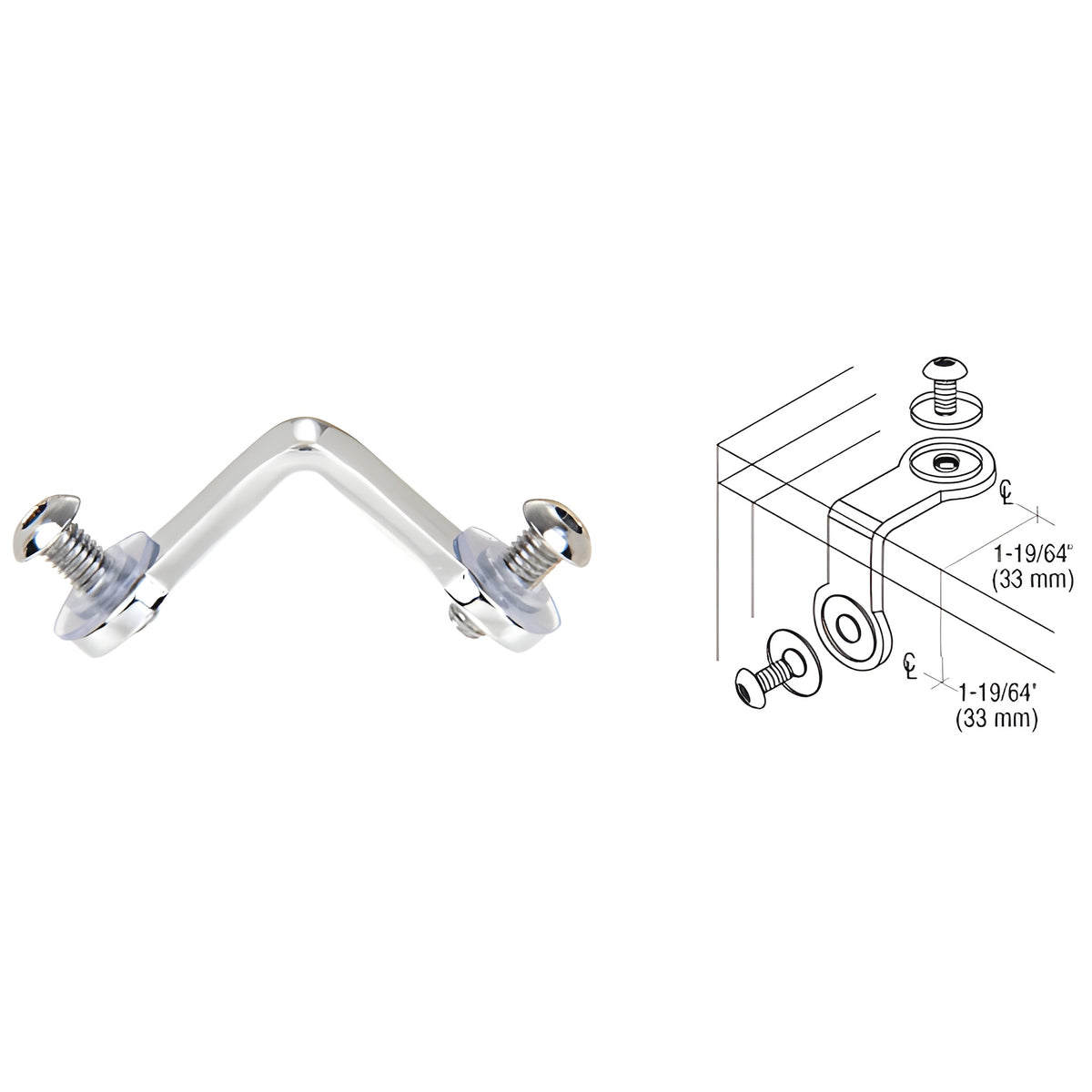 CRL Chrome Deluxe 2-Way Glass Corner Connector