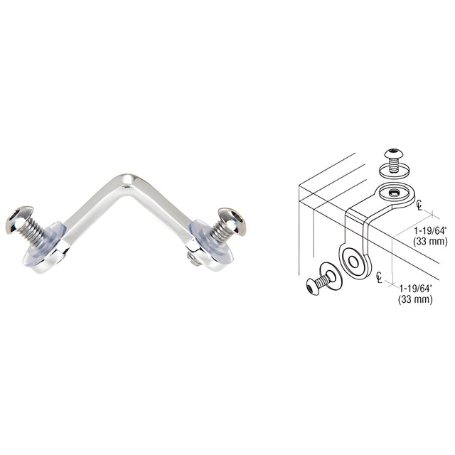 CRL Chrome Deluxe 2-Way Glass Corner Connector