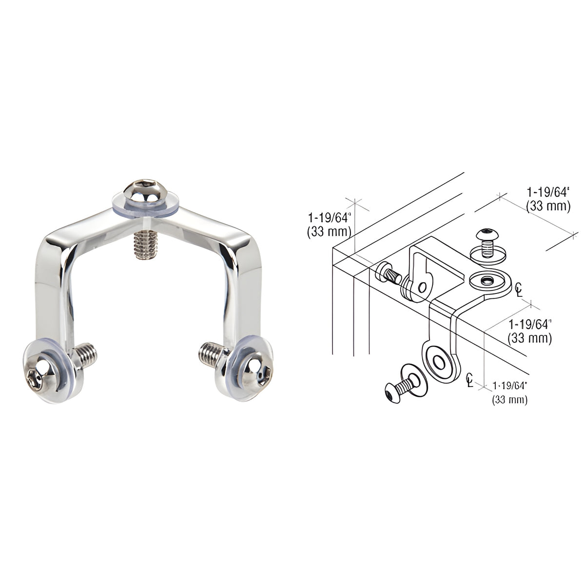 CRL Chrome Deluxe 3-Way Glass Corner Connector