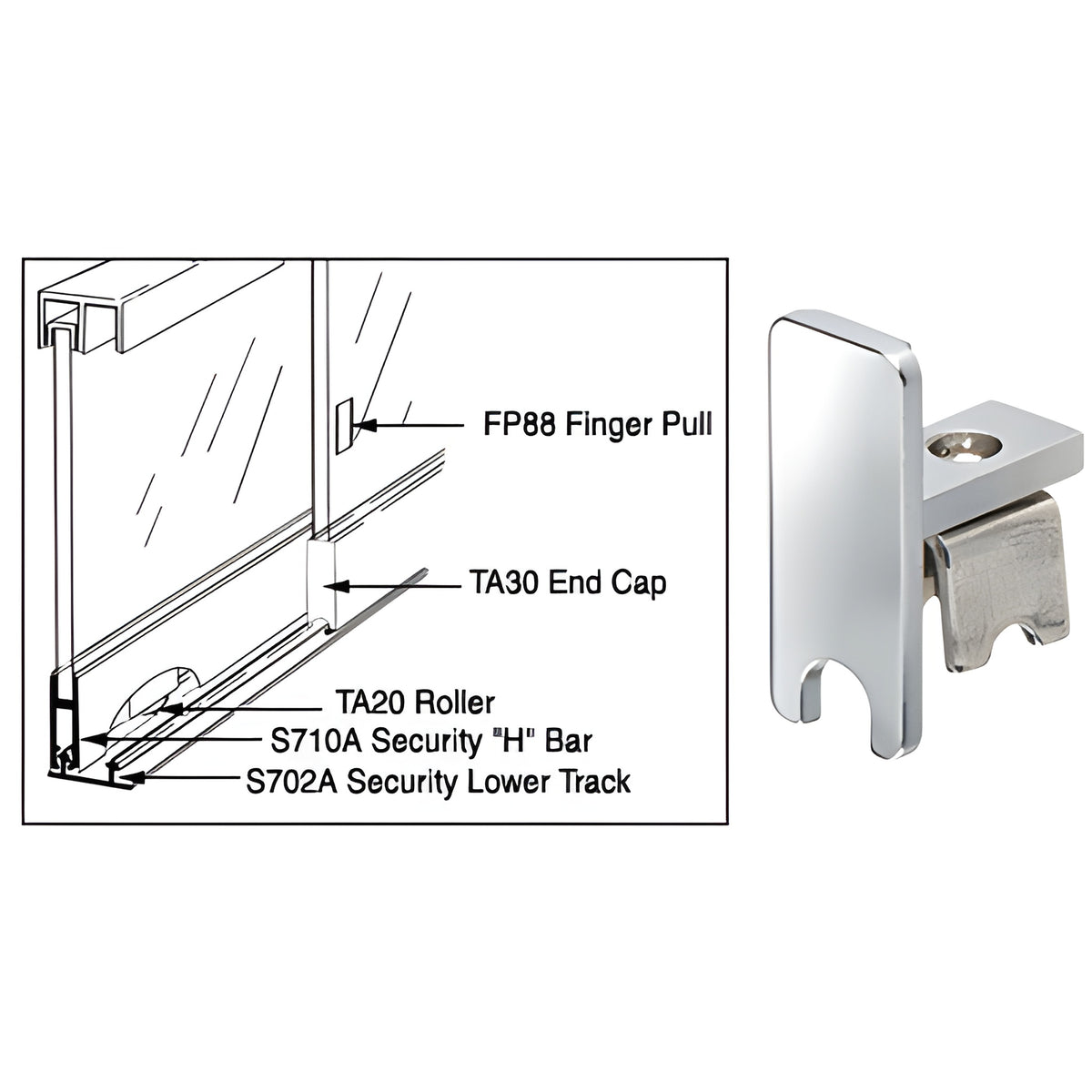 CRL Chrome End Cap for S710A Security 'H' Bar
