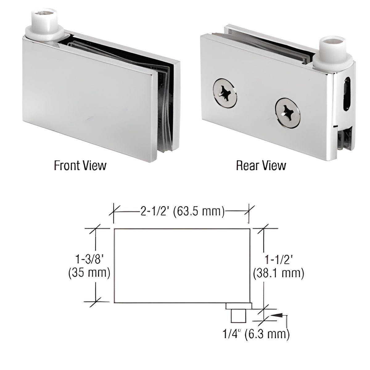 CRL Chrome Flush Mount Cabinet Pivot Hinges