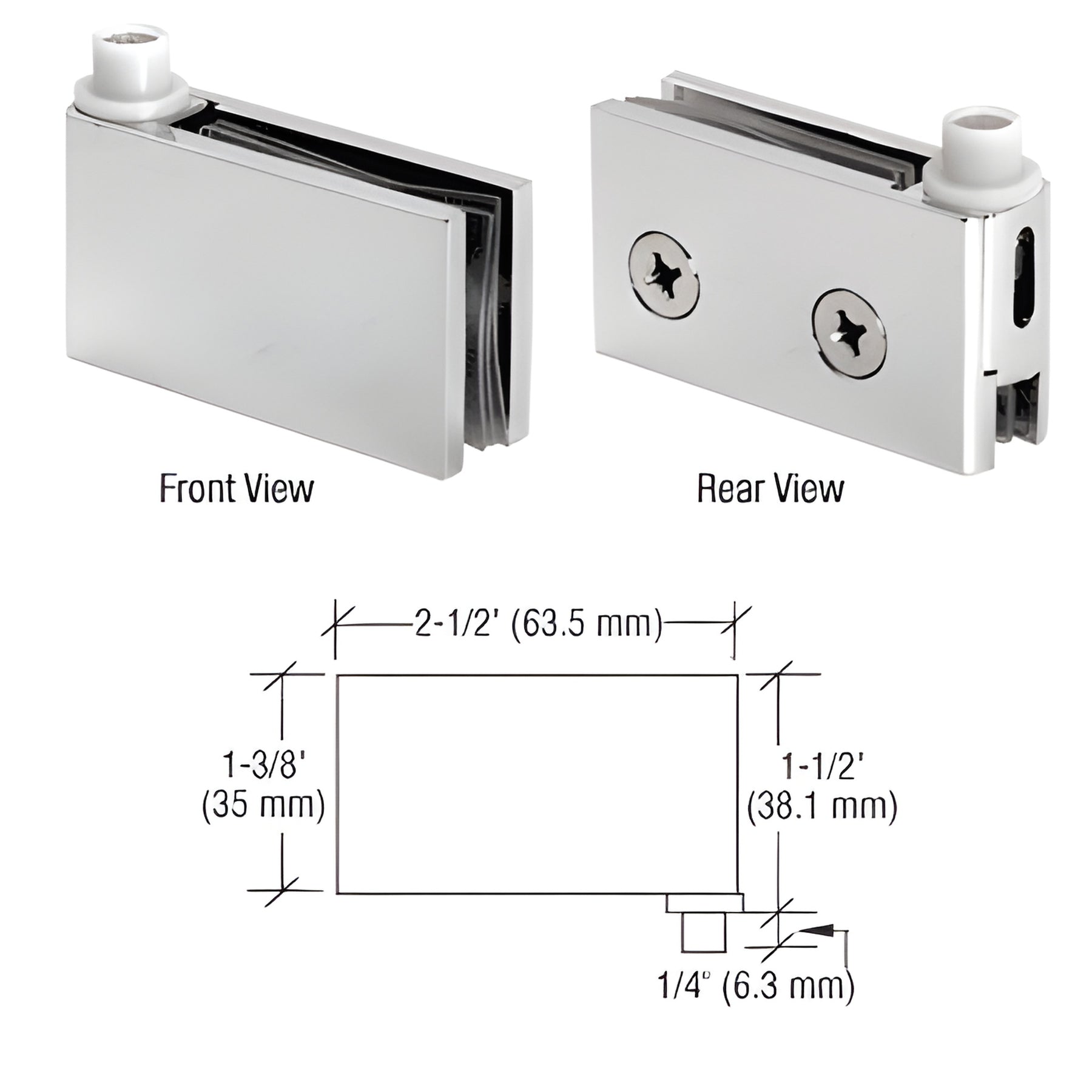 CRL Chrome Flush Mount Cabinet Pivot Hinges