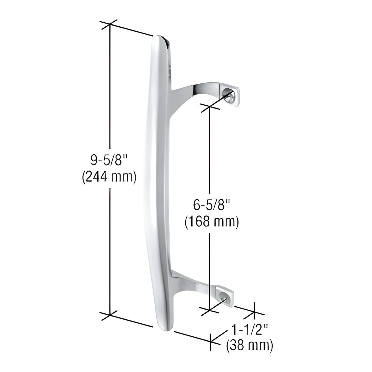 CRL Chrome Inside Pull 6-5/8" Screw Holes