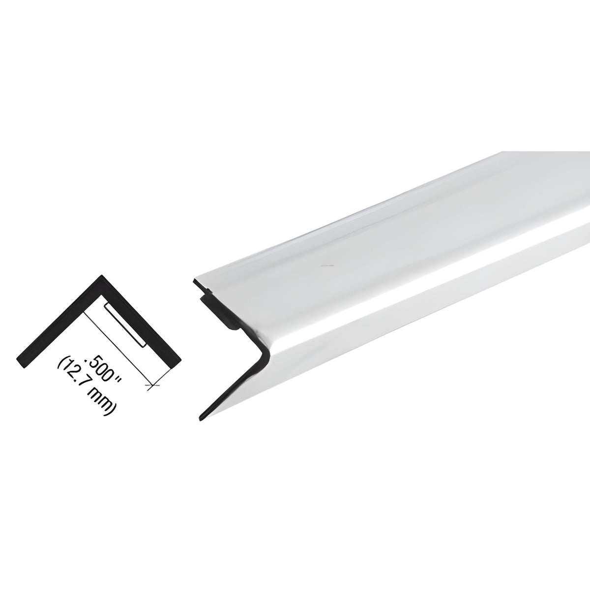 CRL Chrome Plastic 1/2" Reflective Outside Angle