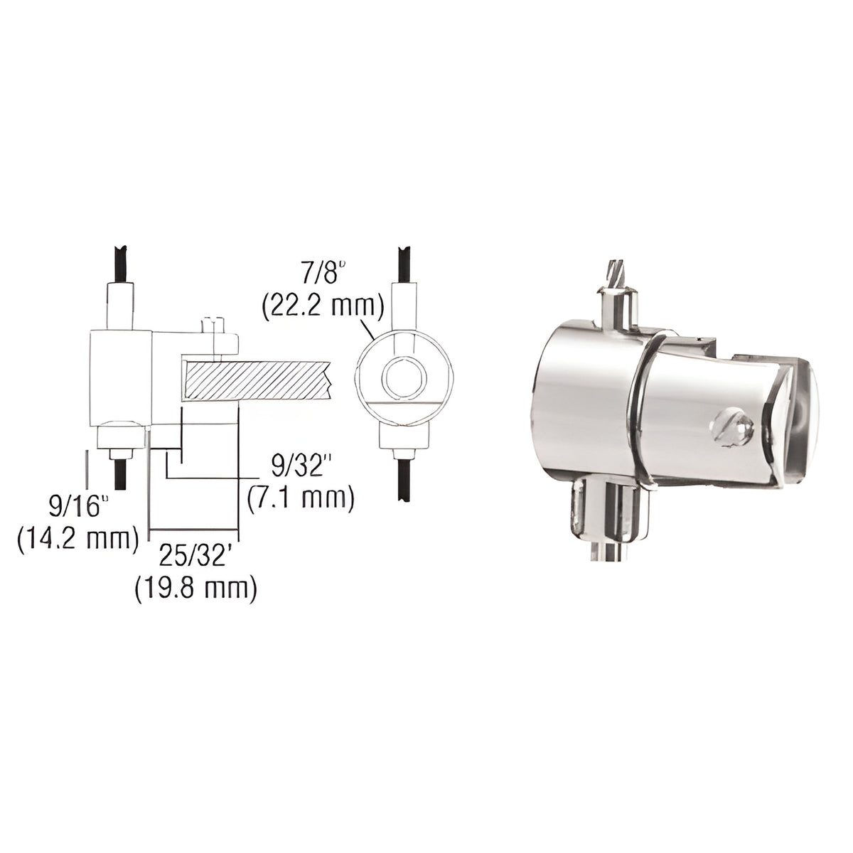 CRL Chrome Plated Adjustable Single Shelf Brackets for the Cable Display System