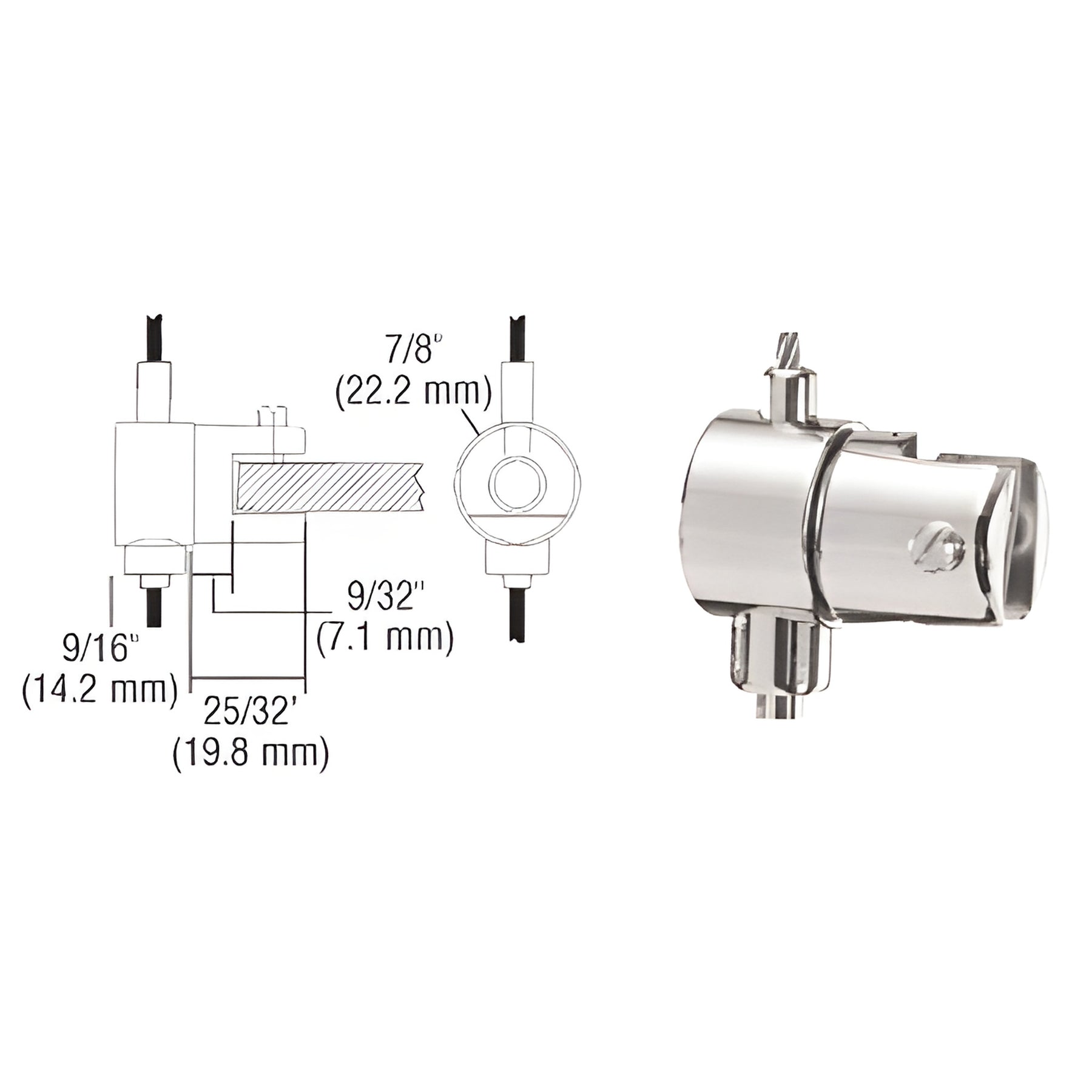 CRL Chrome Plated Adjustable Single Shelf Brackets for the Cable Display System