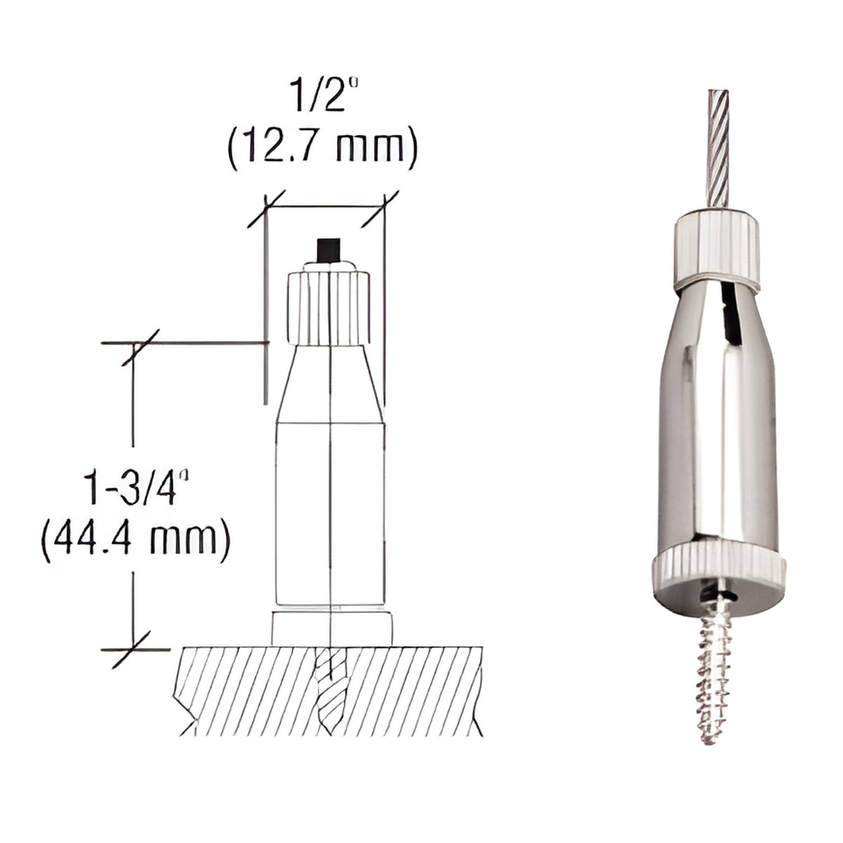CRL Chrome Plated Long Round Floor Base Fitting for Cable Display System