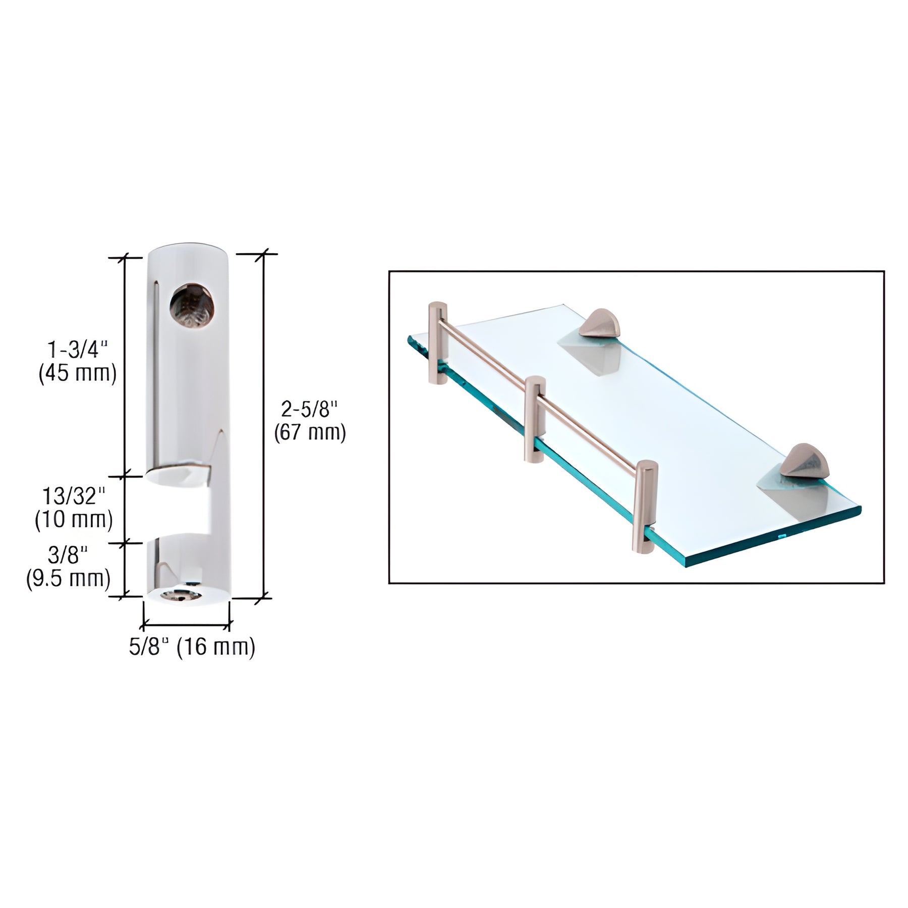 CRL Chrome Right Hand Rod Support