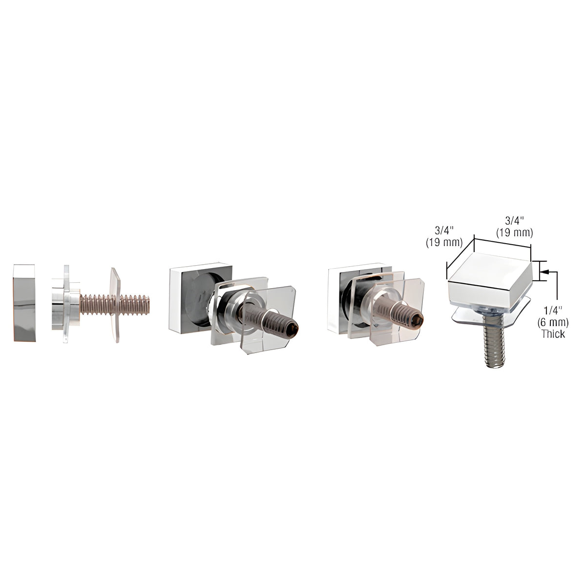 CRL Chrome SQ Washer/Stud Replacement Set