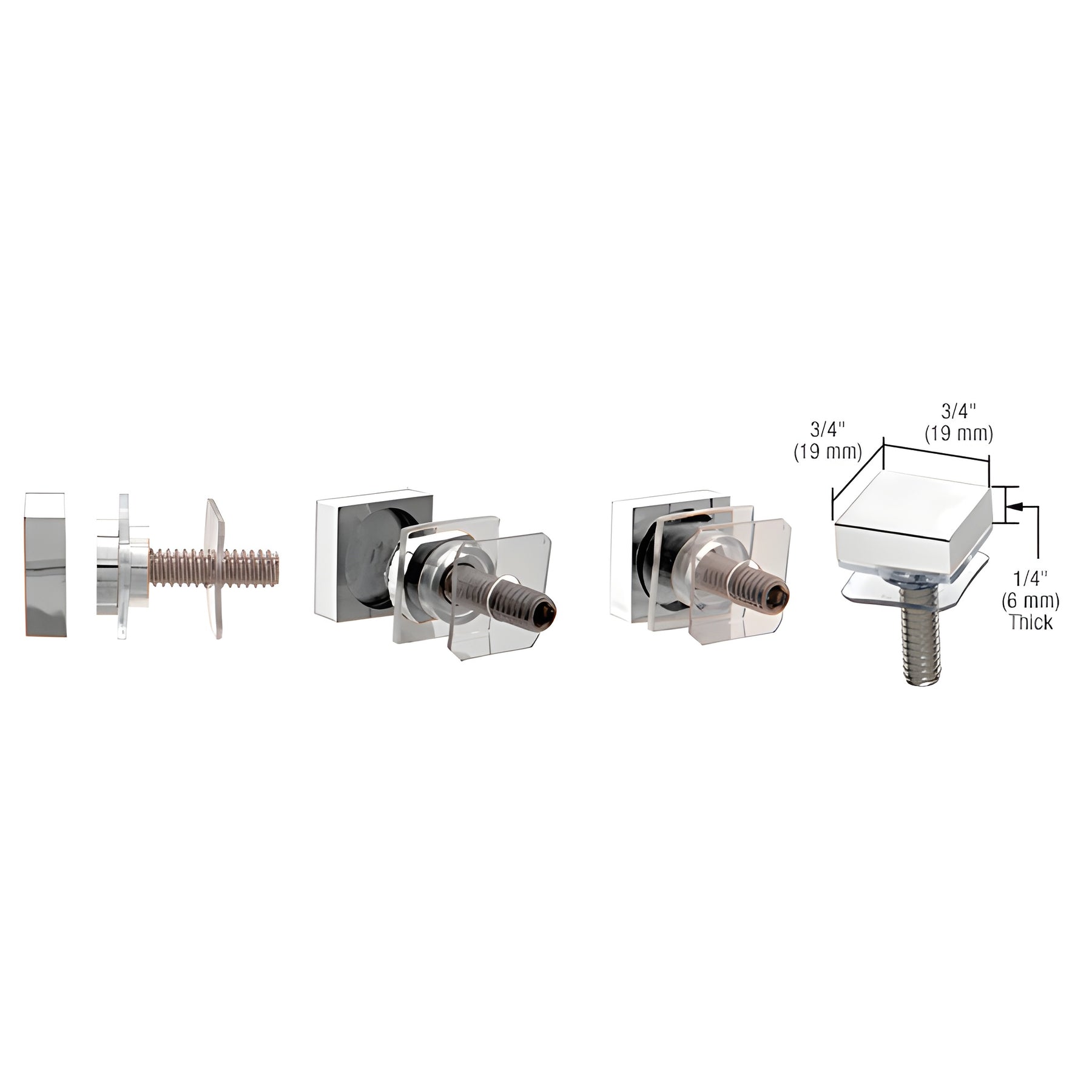 CRL Chrome SQ Washer/Stud Replacement Set