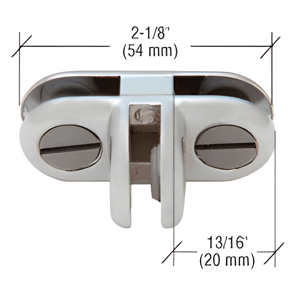 CRL Chrome T-Style Three-Way 90 Degree Display Connector