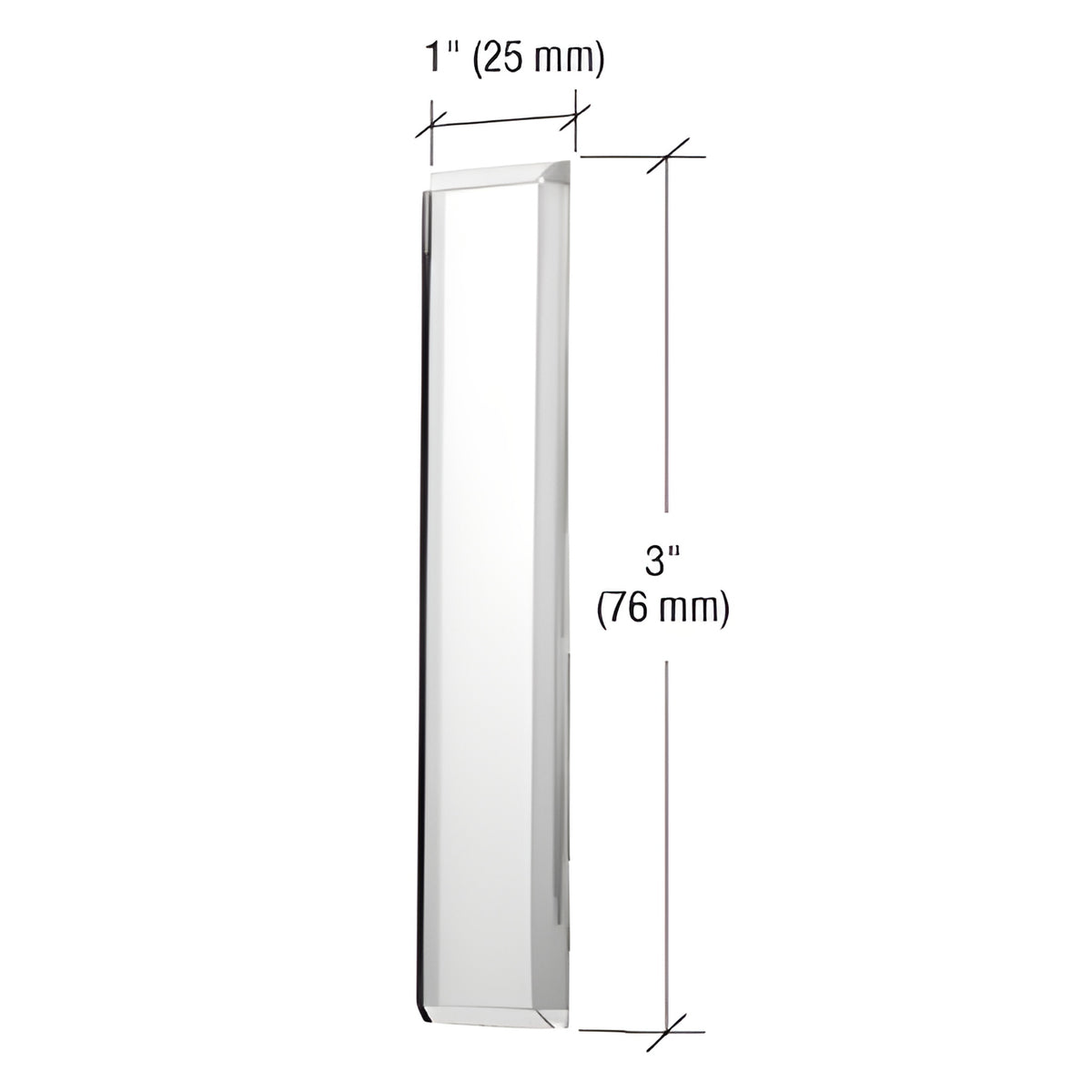 CRL Clear Acrylic Mirror Stick-On Finger Pull