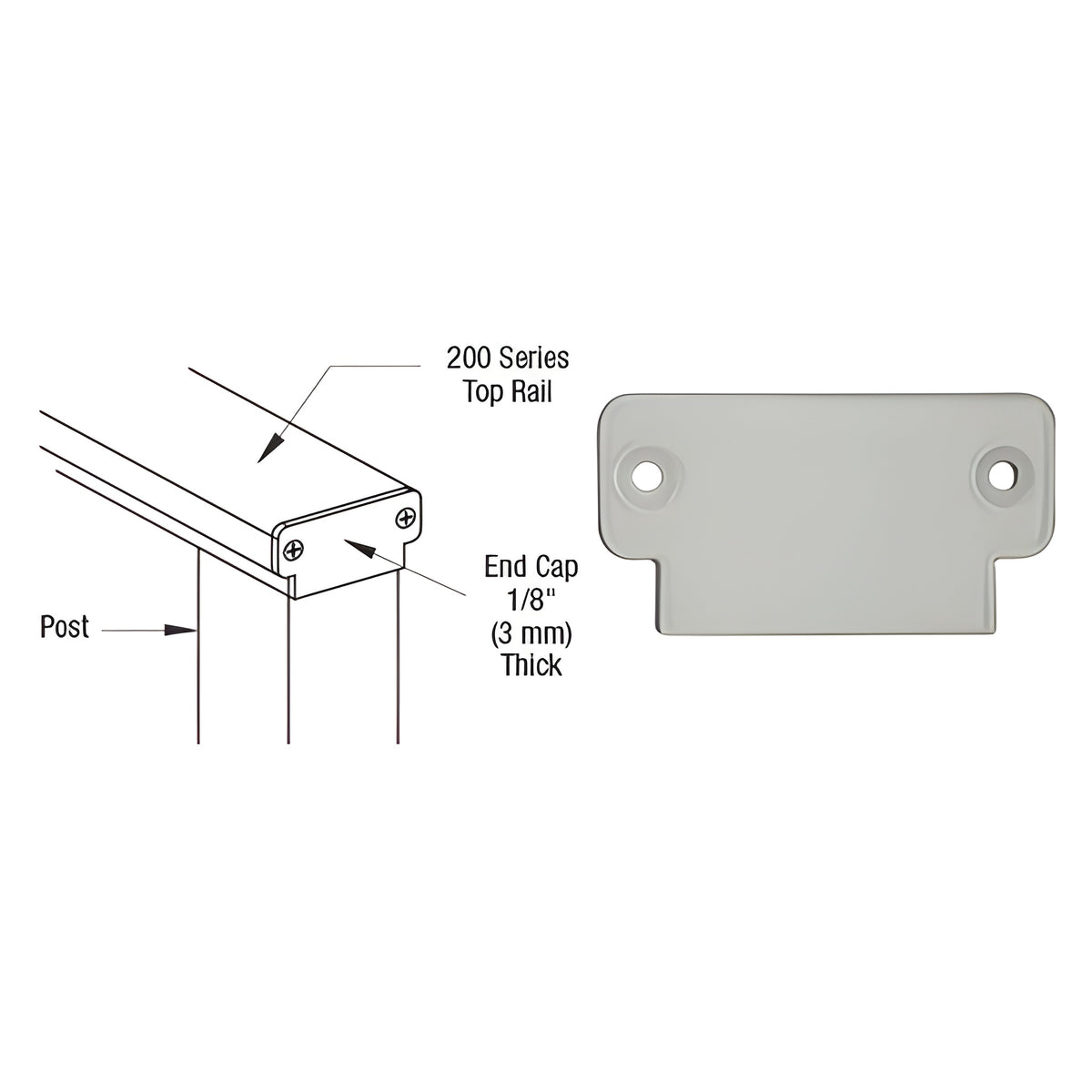 CRL Clear Anodized 200 Series Decorative End Cap