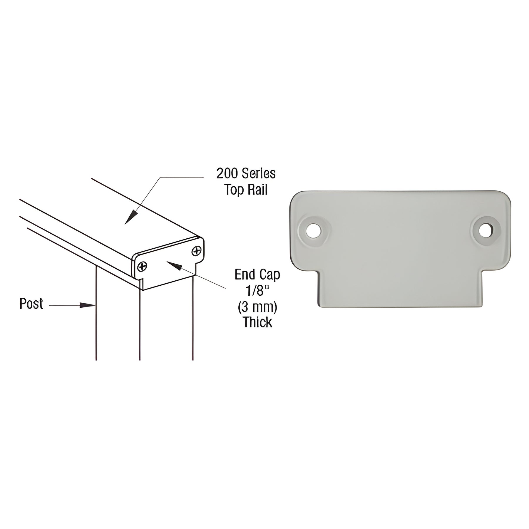 CRL Clear Anodized 200 Series Decorative End Cap