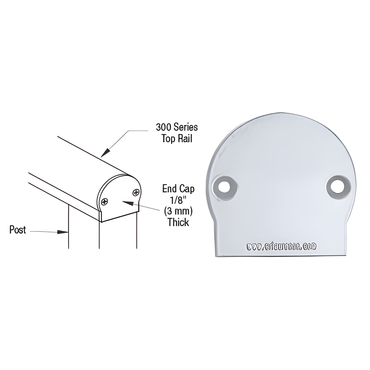 CRL Clear Anodized 300 Series Decorative End Cap
