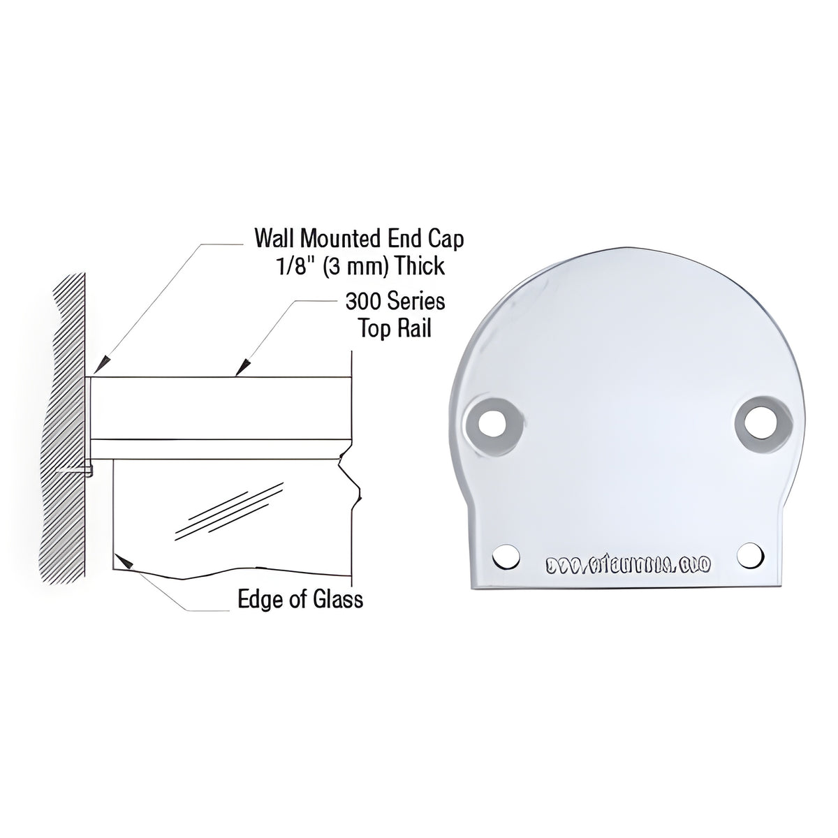 CRL Clear Anodized 300 Series Wall Mount End Cap