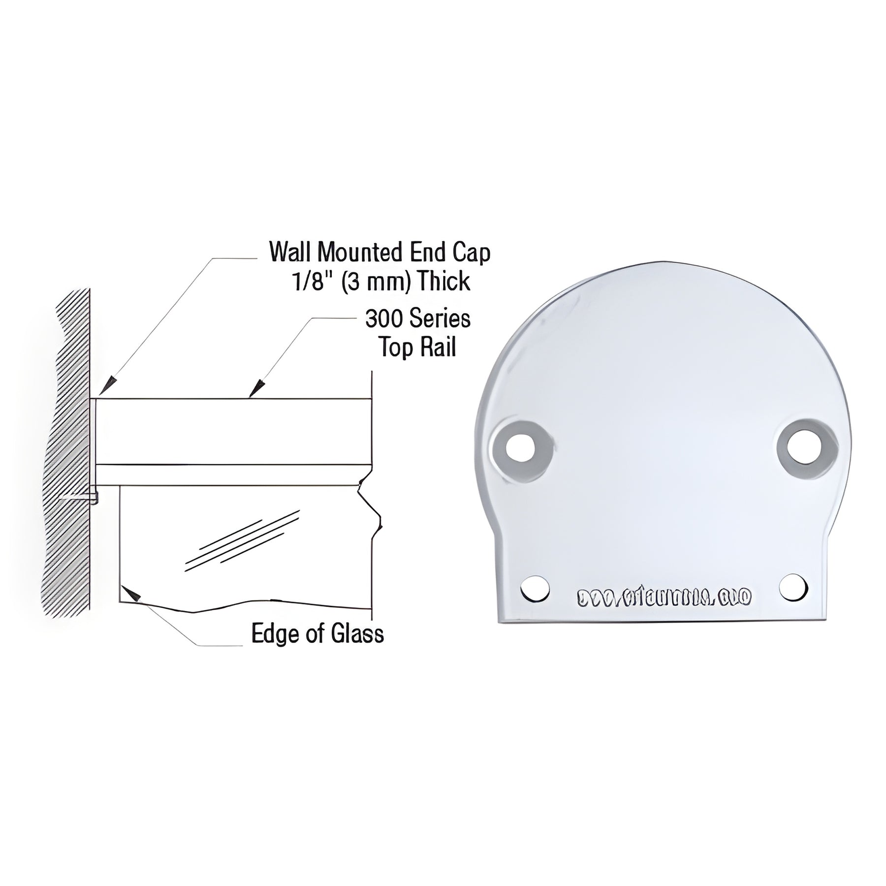 CRL Clear Anodized 300 Series Wall Mount End Cap