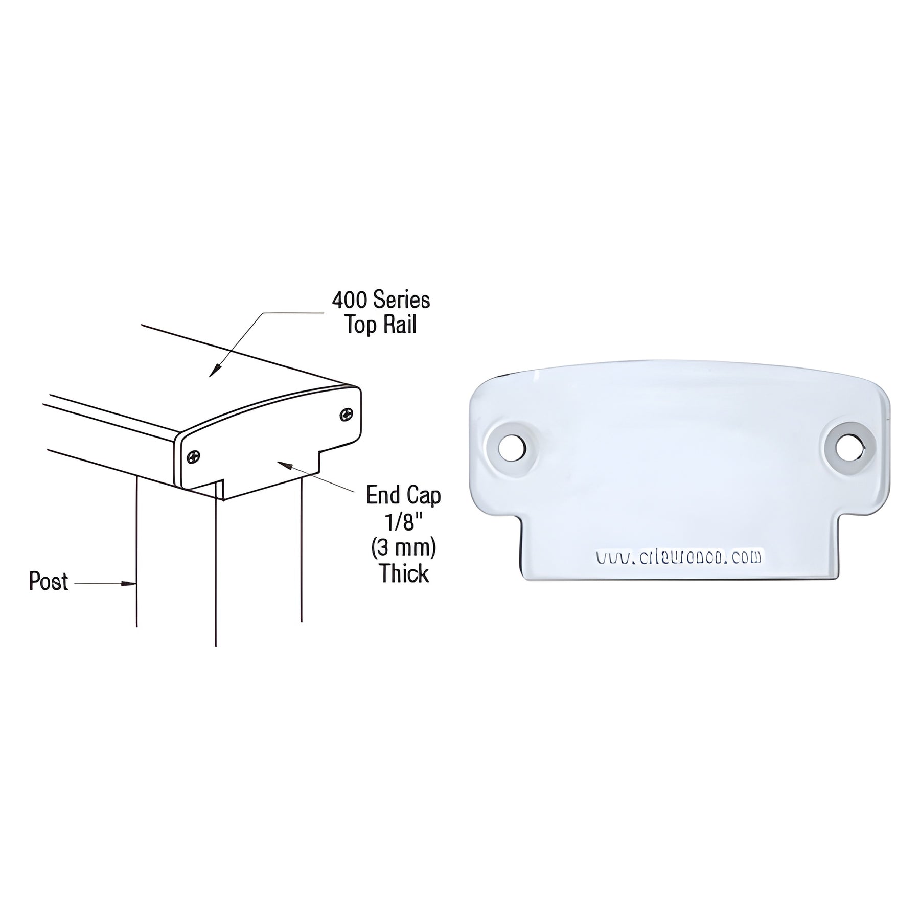 CRL Clear Anodized 400 Series Decorative End Cap