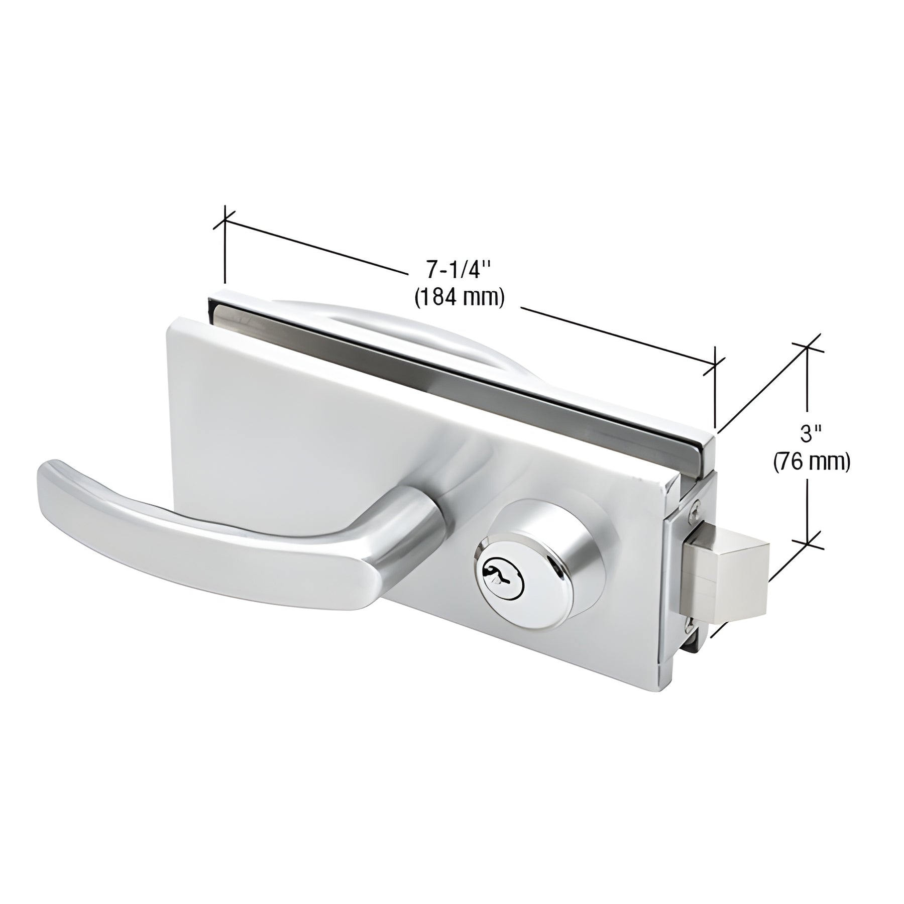 CRL Clear Anodized Glass Mounted Latch with Lock, Thumbturn, and Lever Handles- North American