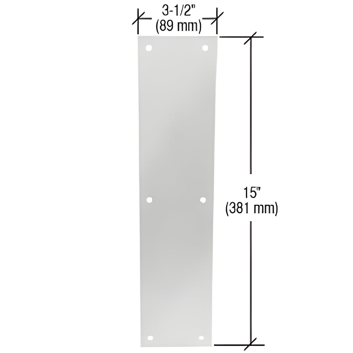 CRL Clear Anodized Push Plate 3-1/2" x 15"