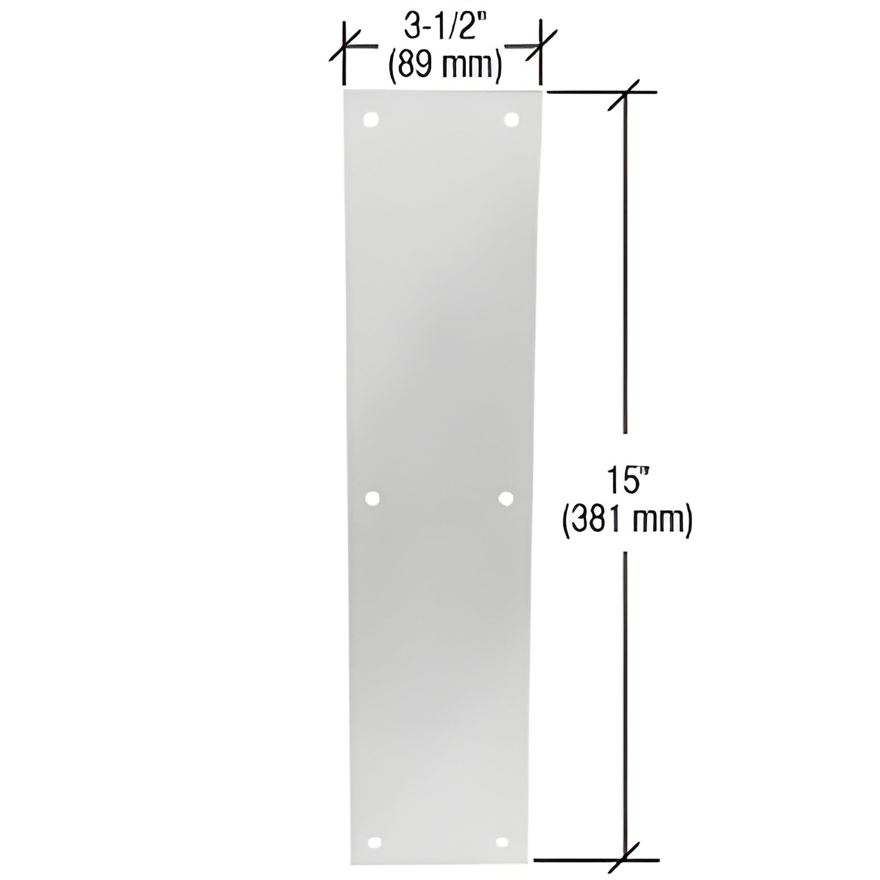 CRL Clear Anodized Push Plate 3-1/2" x 15"