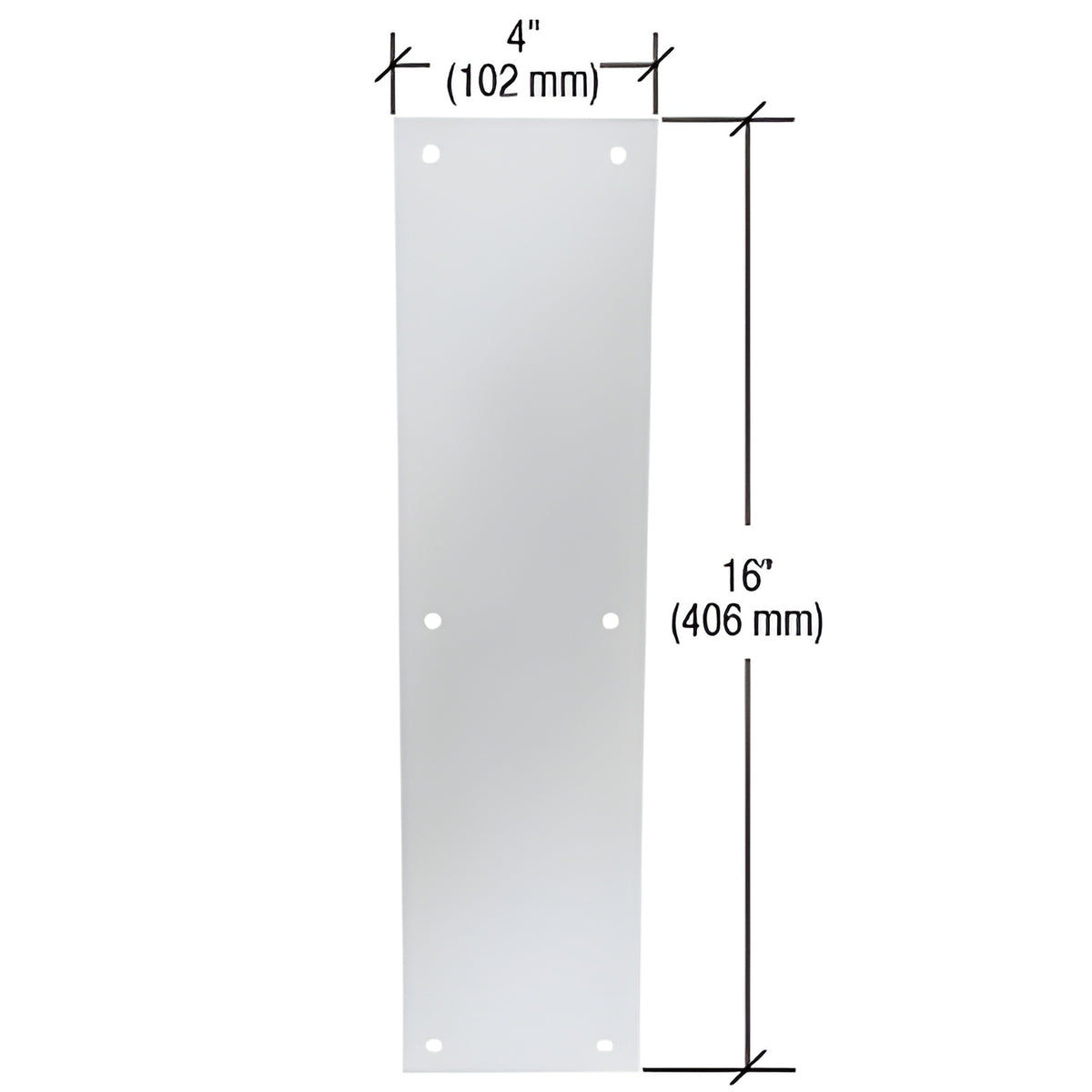 CRL Clear Anodized Push Plates 4" x 16"
