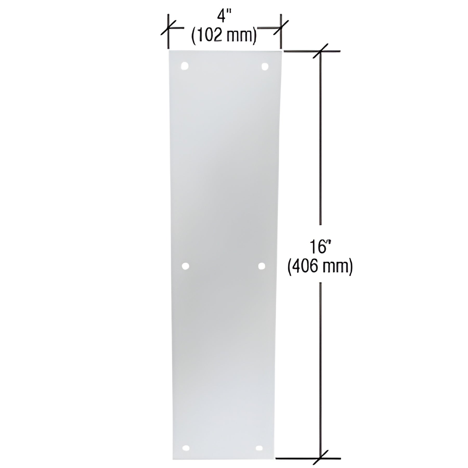CRL Clear Anodized Push Plates 4" x 16"