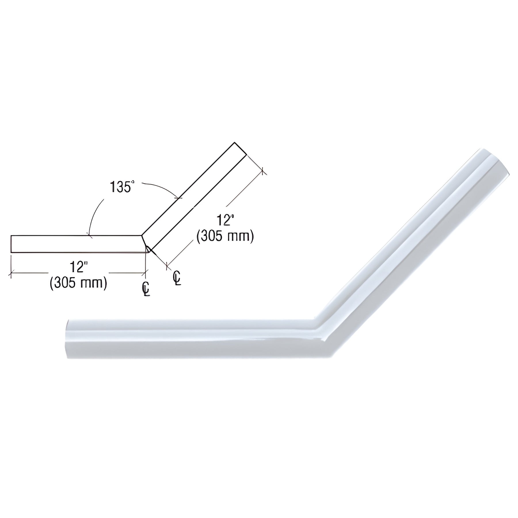 CRL Clear Anodized Quick Connect 135º Corner for 1-1/2" Diameter Tubing