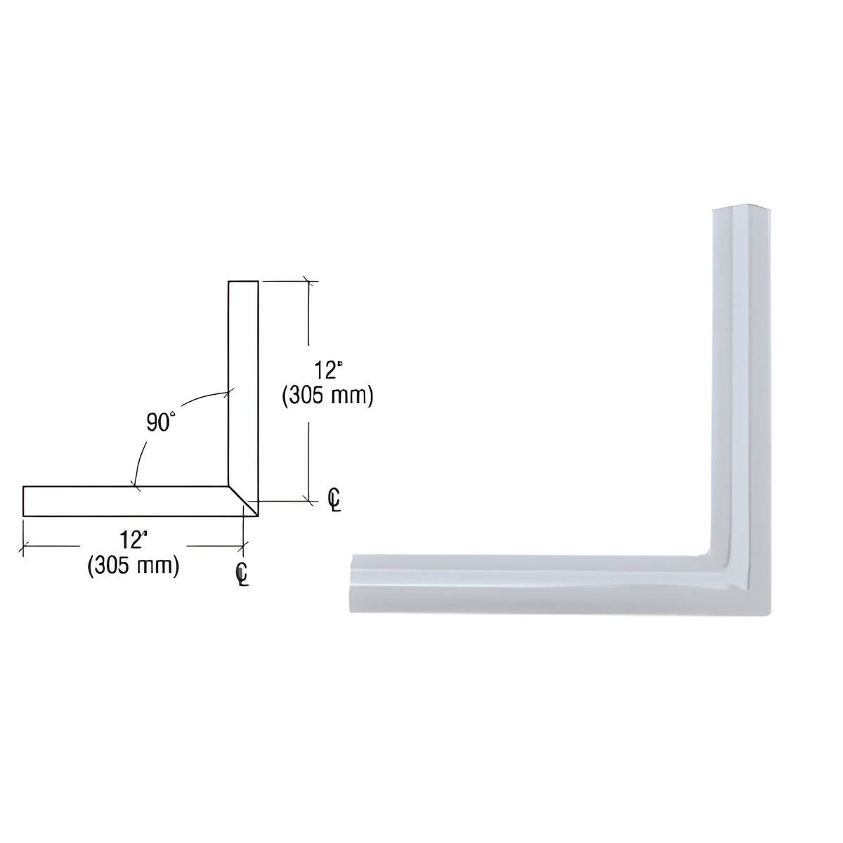 CRL Clear Anodized Quick Connect 90º Corner for 1-1/2" Diameter Tubing