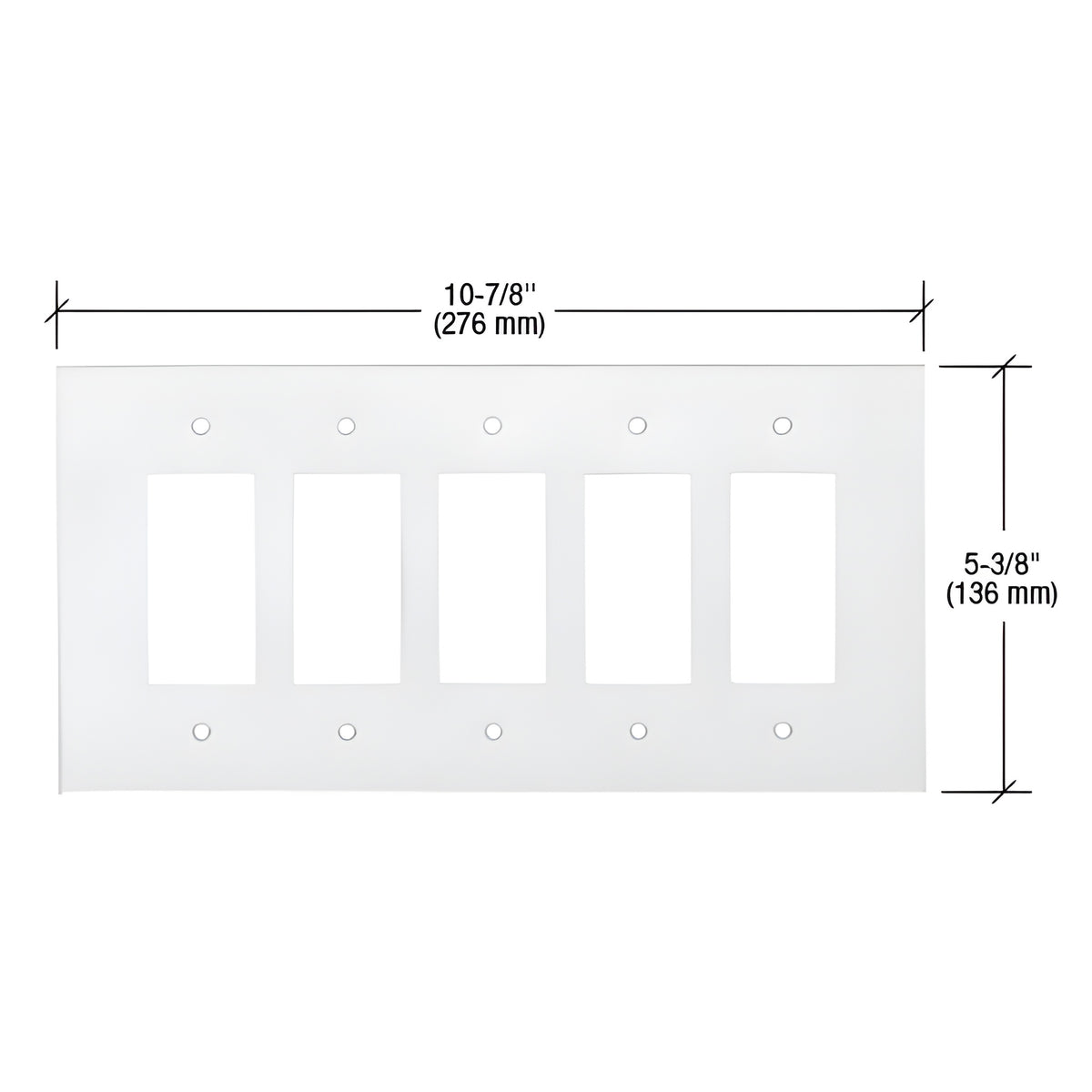 CRL Clear Five Gang Designer Acrylic Mirror Plate