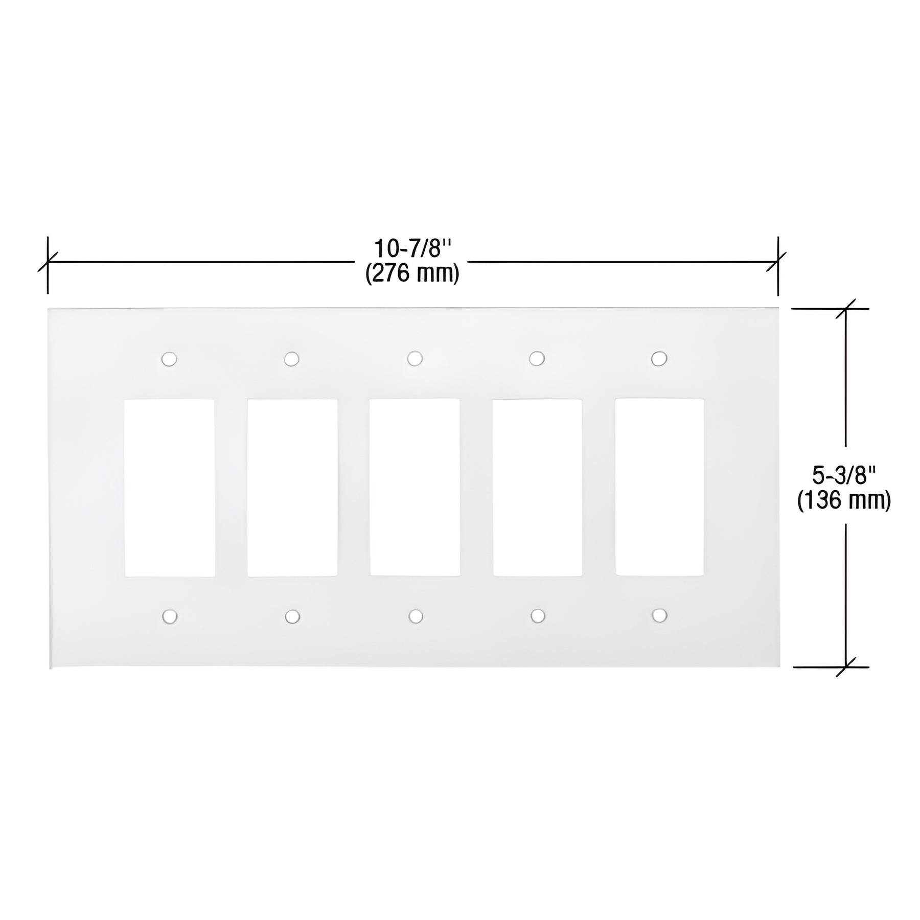 CRL Clear Five Gang Designer Acrylic Mirror Plate