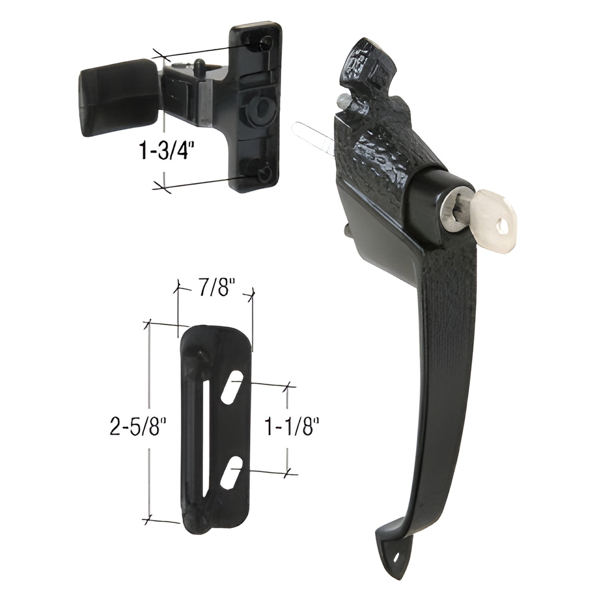 CRL Colonial Screen and Storm Door Push Button Lock with 1-3/4" Screw Holes
