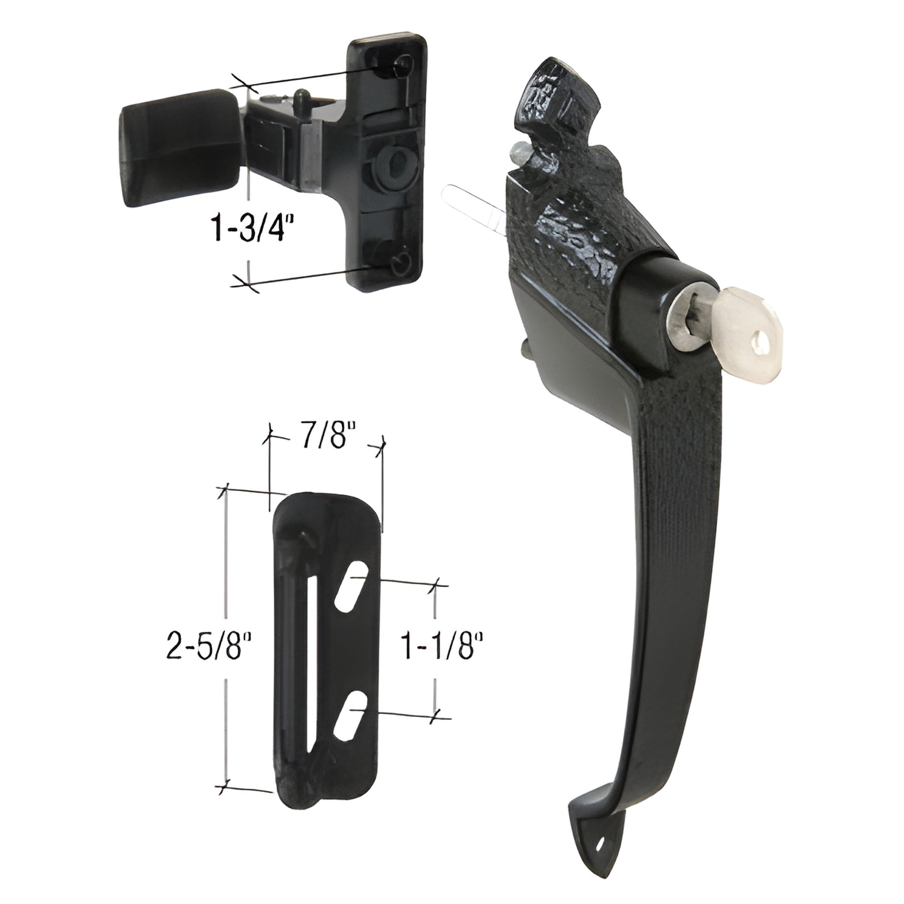 CRL Colonial Screen and Storm Door Push Button Lock with 1-3/4" Screw Holes