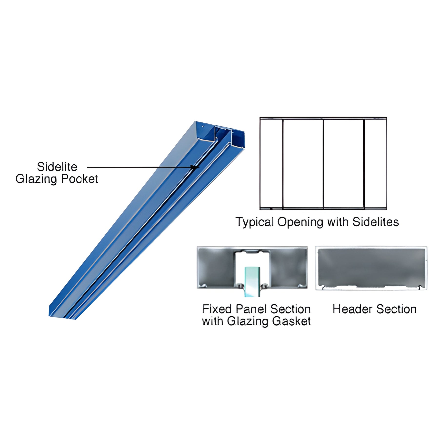 CRL Custom Color 4" Header with Glazing Pocket Only Custom Length