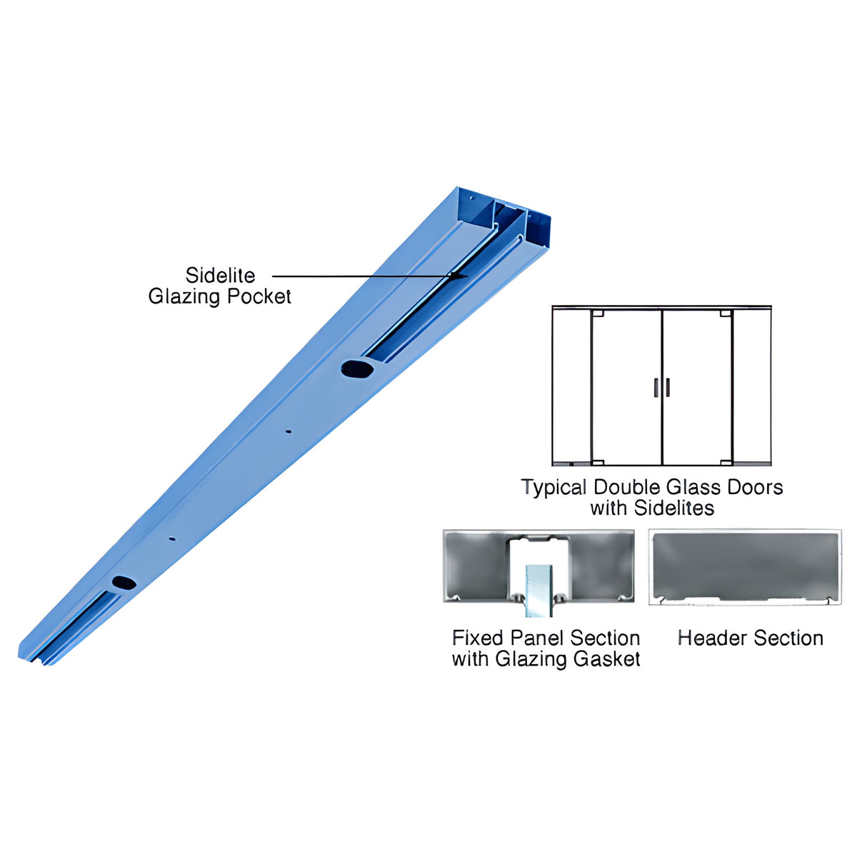 CRL Custom Color 4" Two Pocket Double Sided Door Header Custom Length