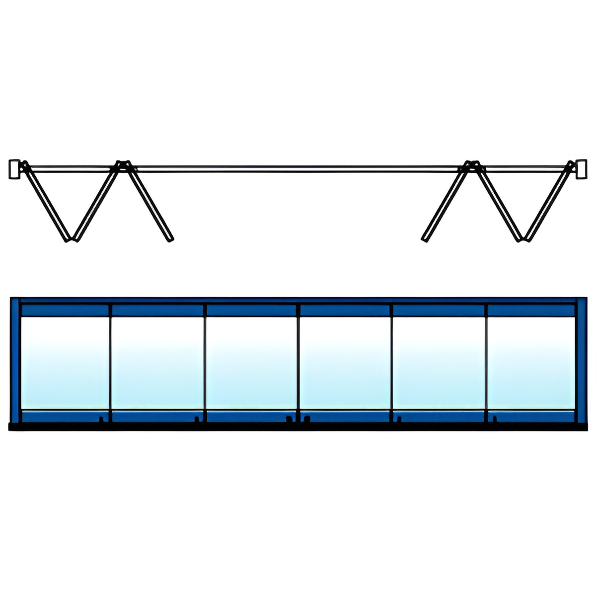 CRL Custom Color 6-Panel Bipart Overhead Track Full Bi-Fold Door Configuration