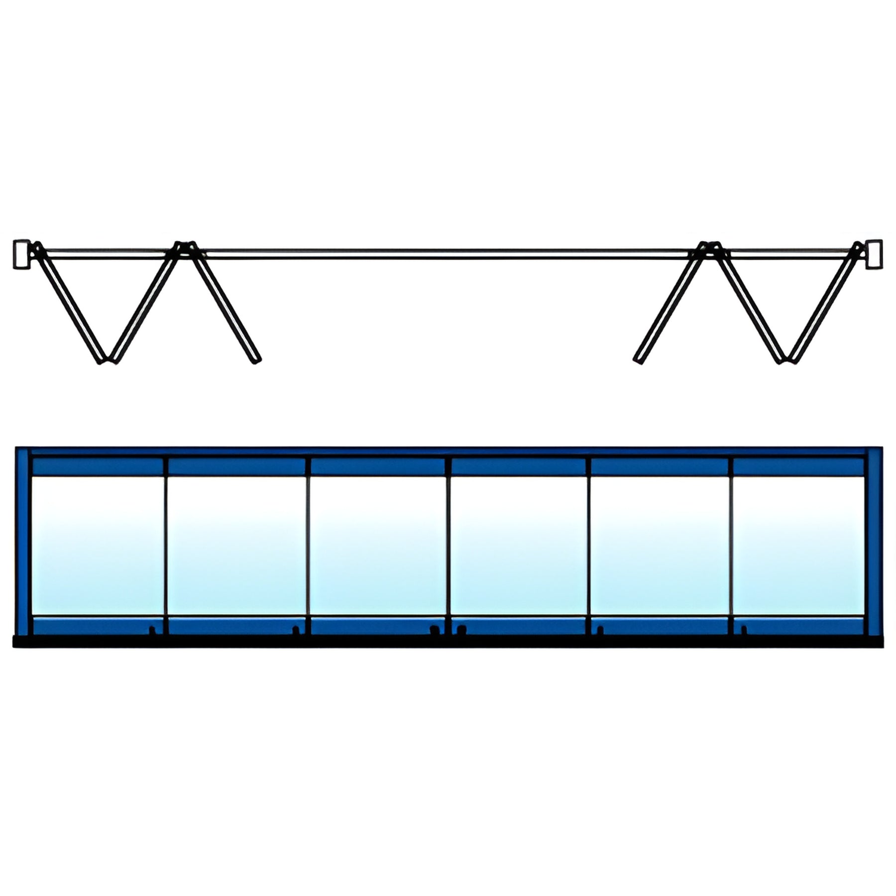 CRL Custom Color 6-Panel Bipart Overhead Track Full Bi-Fold Door Configuration