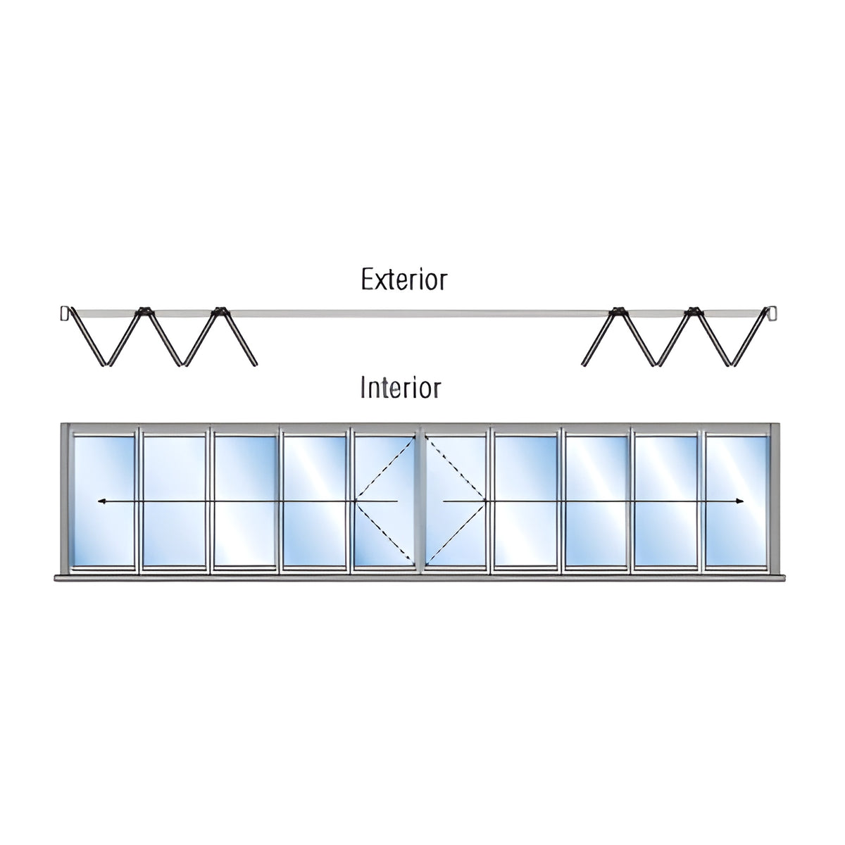 CRL Custom KYNAR® Paint S55R Monterey 5+5 Bi-Fold Bi-Part Interior Swing with Flush Sill