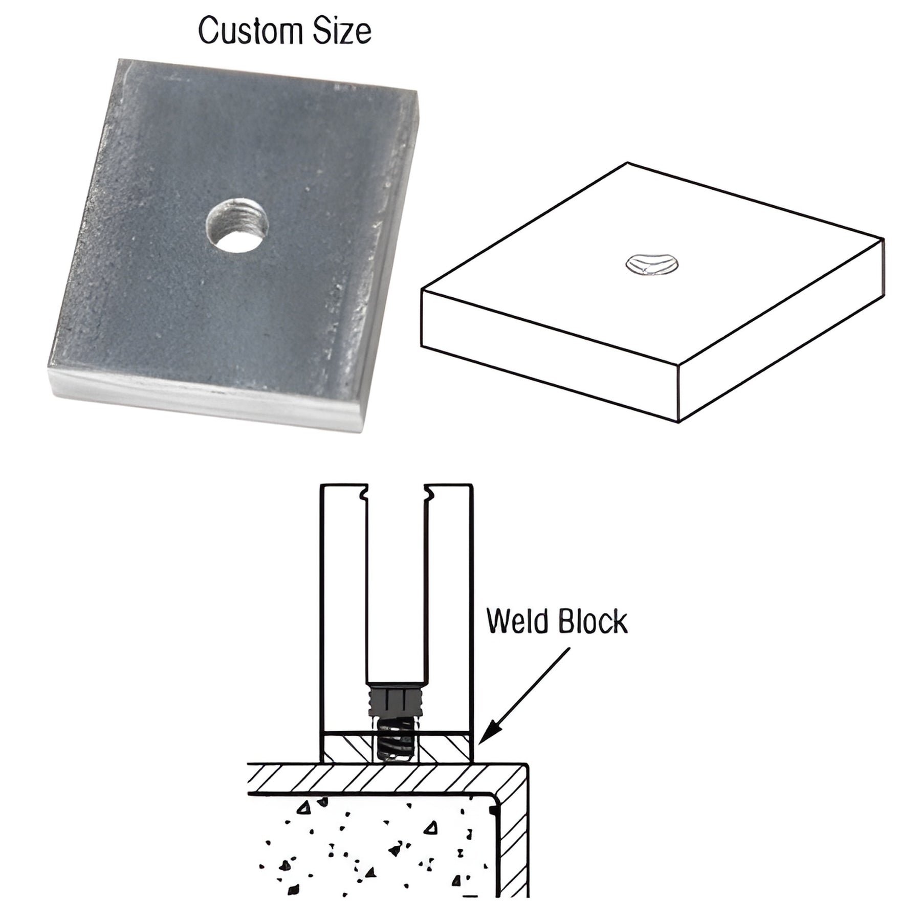 CRL Custom Steel Weld Blocks for Base Shoe