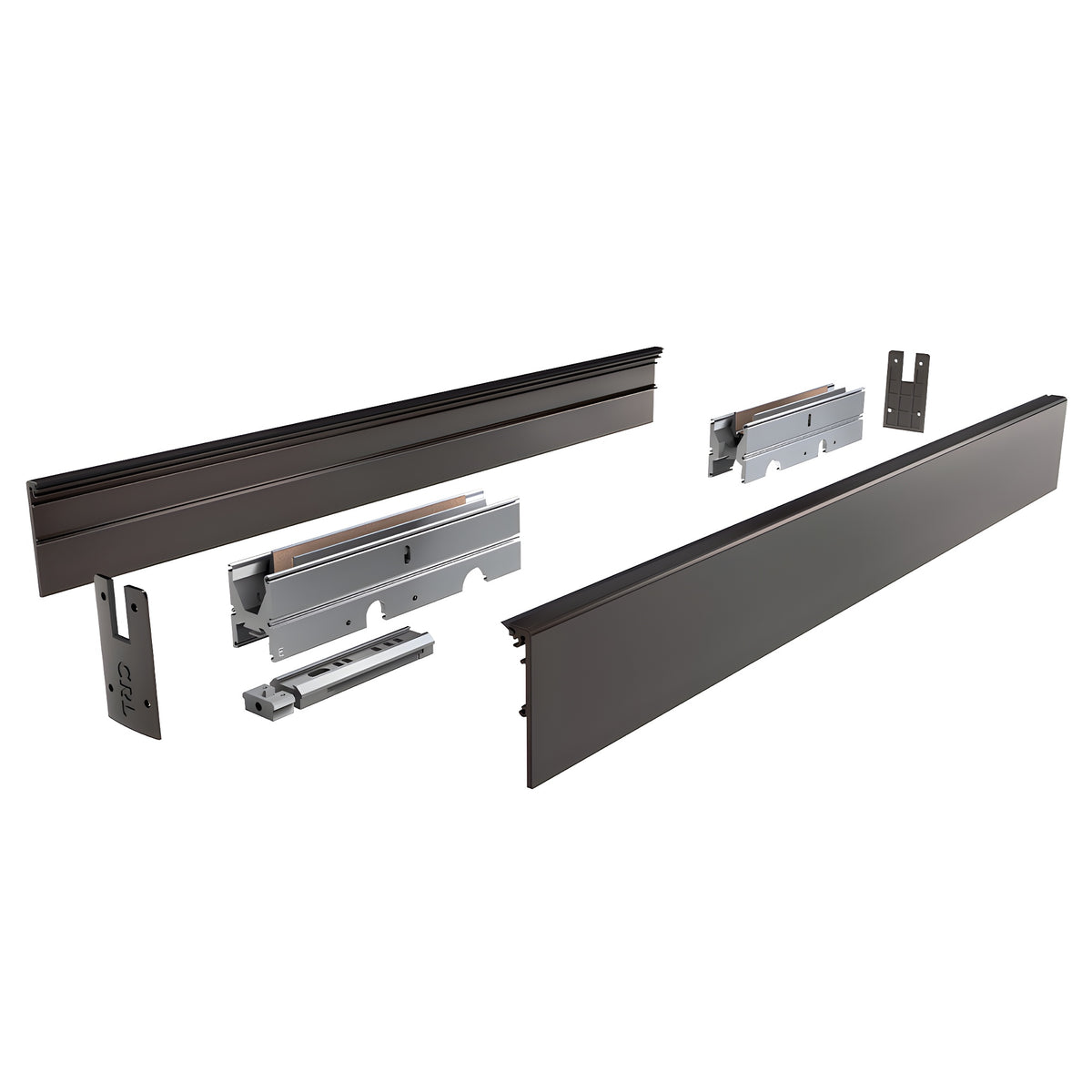 CRL DRX™ 4" Black Bronze Square Door Rail Kit